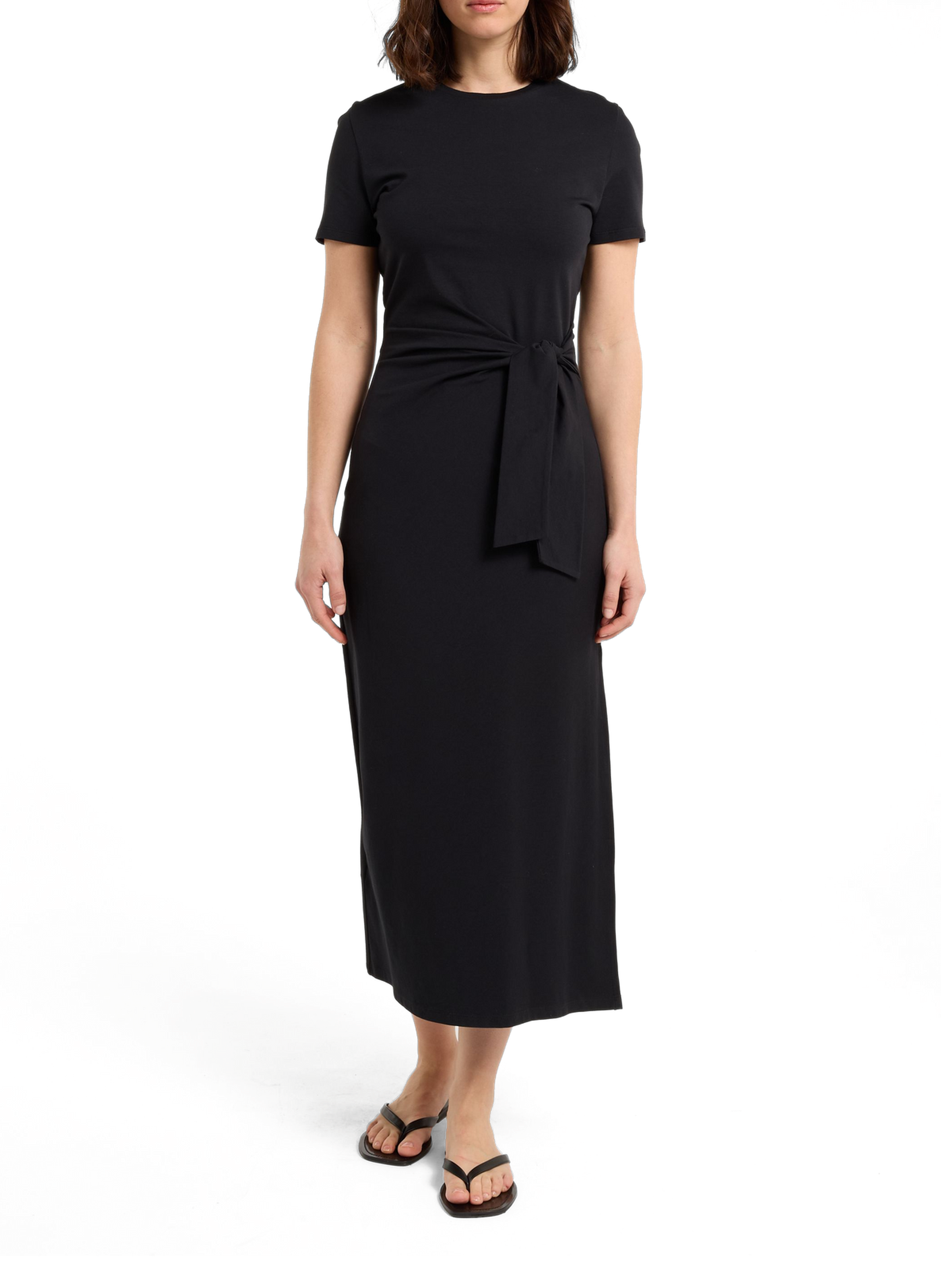 Midi dress with slit  SAISON 1865 Black