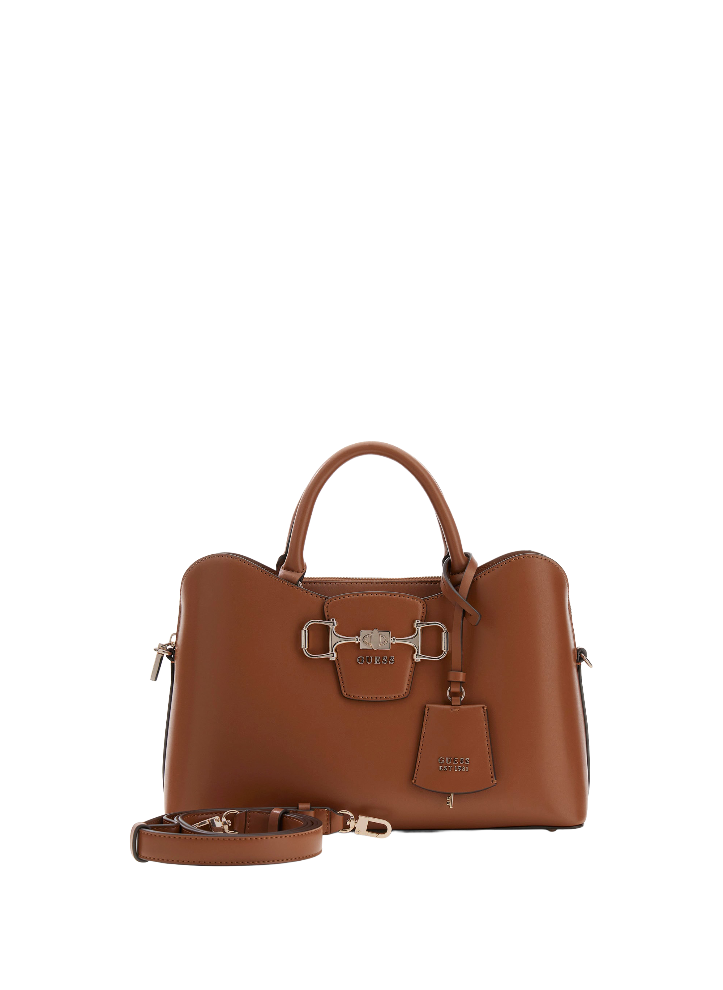 Borsa a mano con tracolla removibile GUESS Marrone