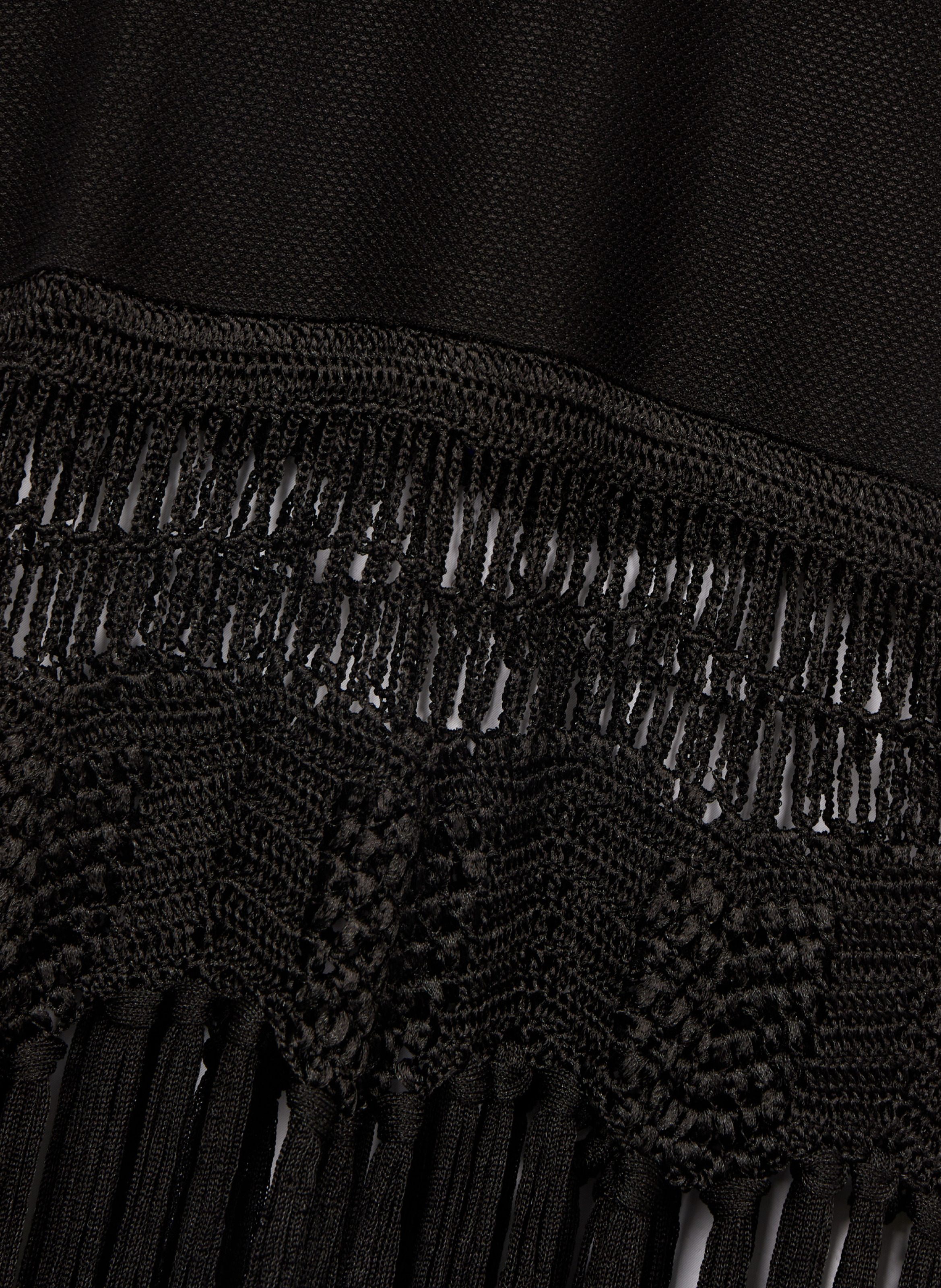 Robe longue dos nu avec franges en maille THE KOOPLES Noir