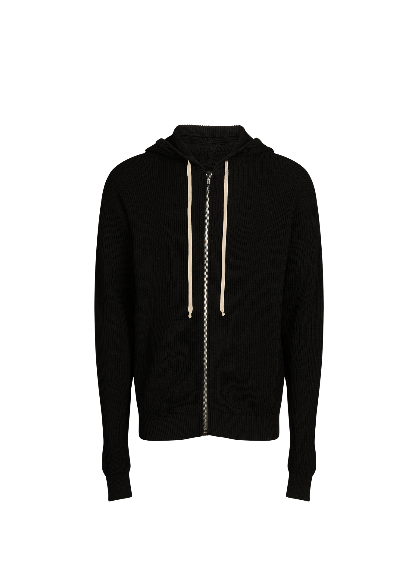 Virgin wool zip hoodie with hood RICK OWENS Black