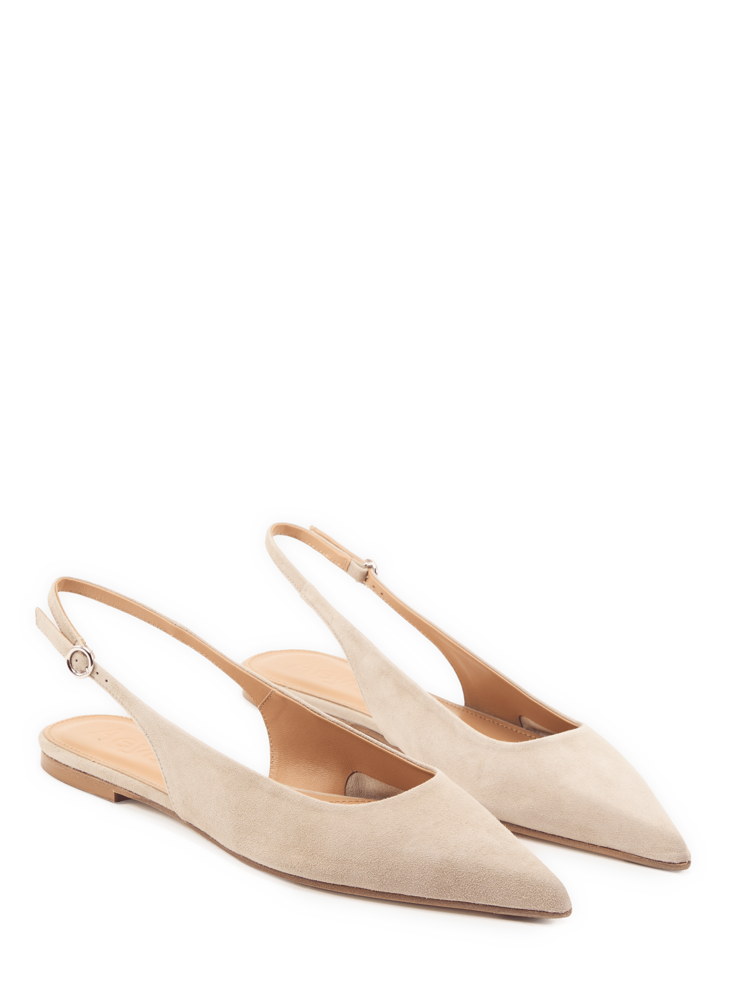 Flat sling-backs Annora in suede goatskin leather AEYDE Beige