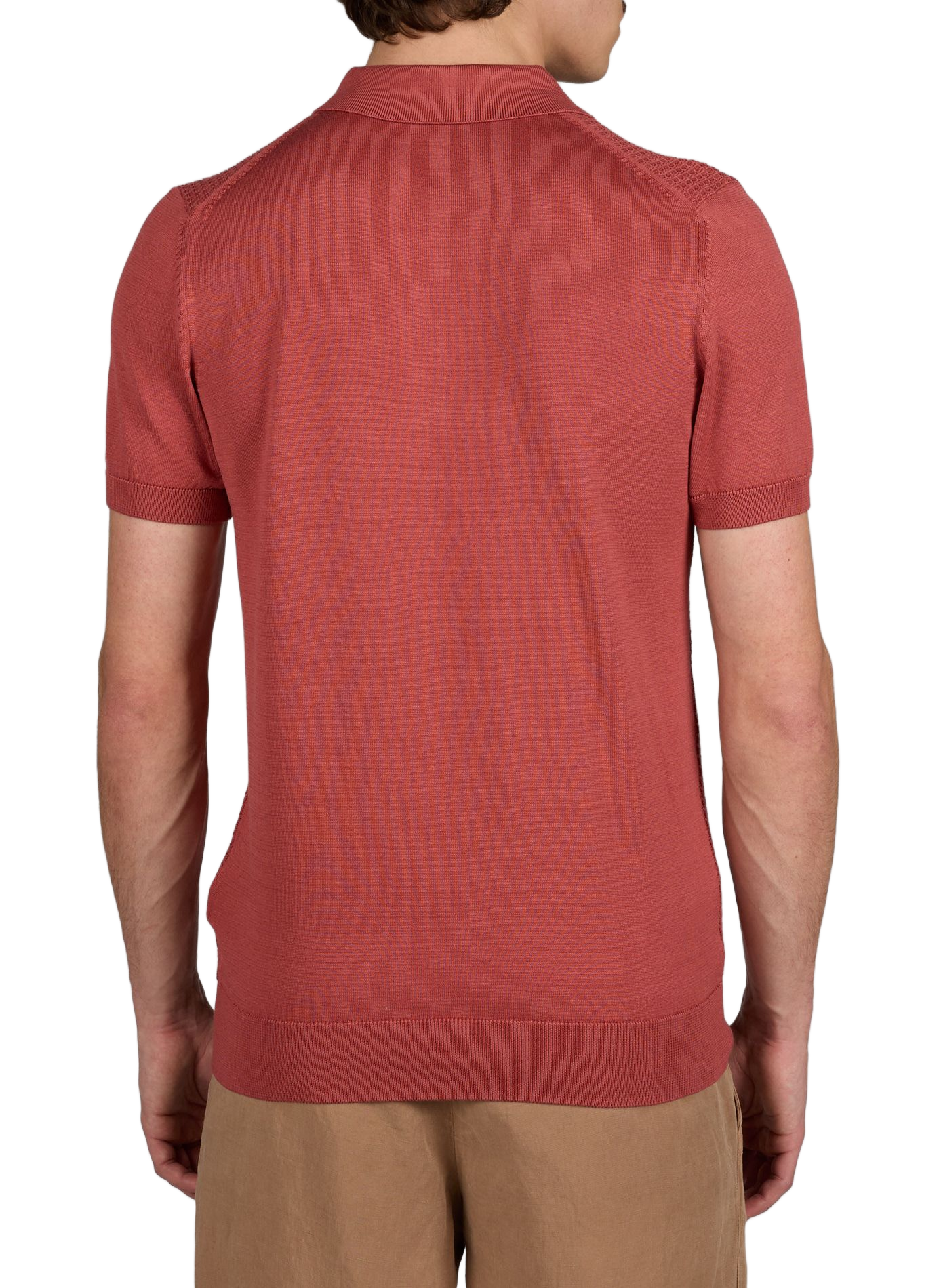 Short-sleeved ribbed cotton polo STRELLSON White