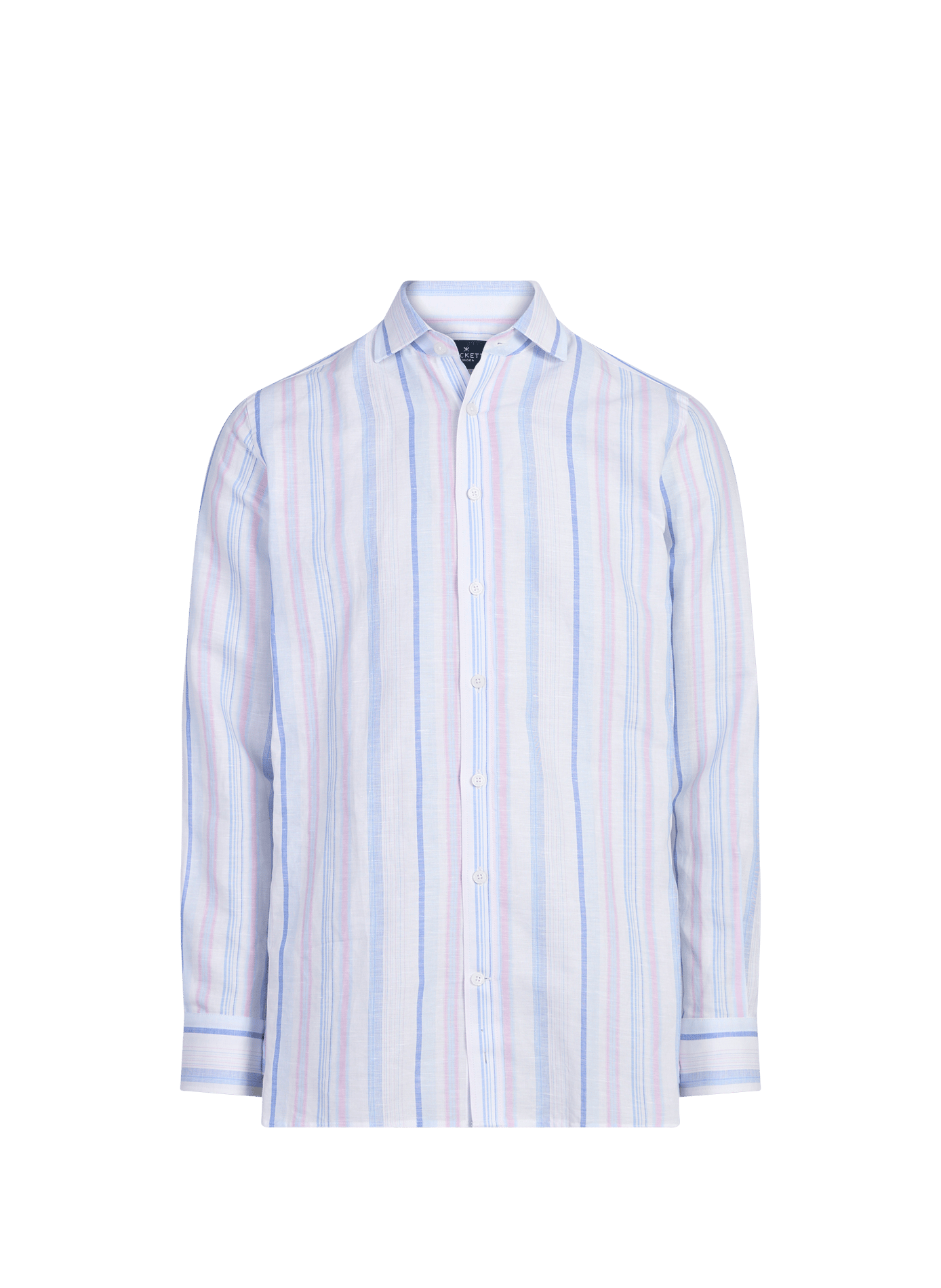 Striped linen and cotton shirt HACKETT Blue