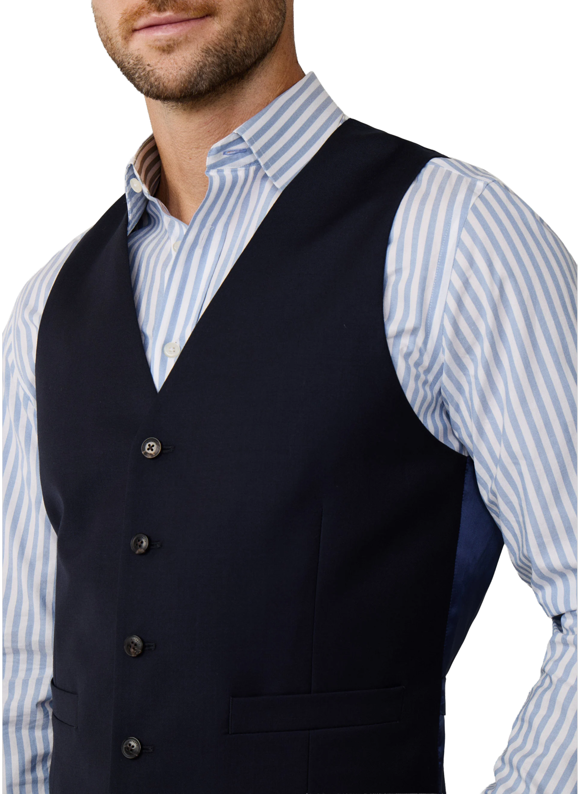 Straight wool vest HACKETT Blue