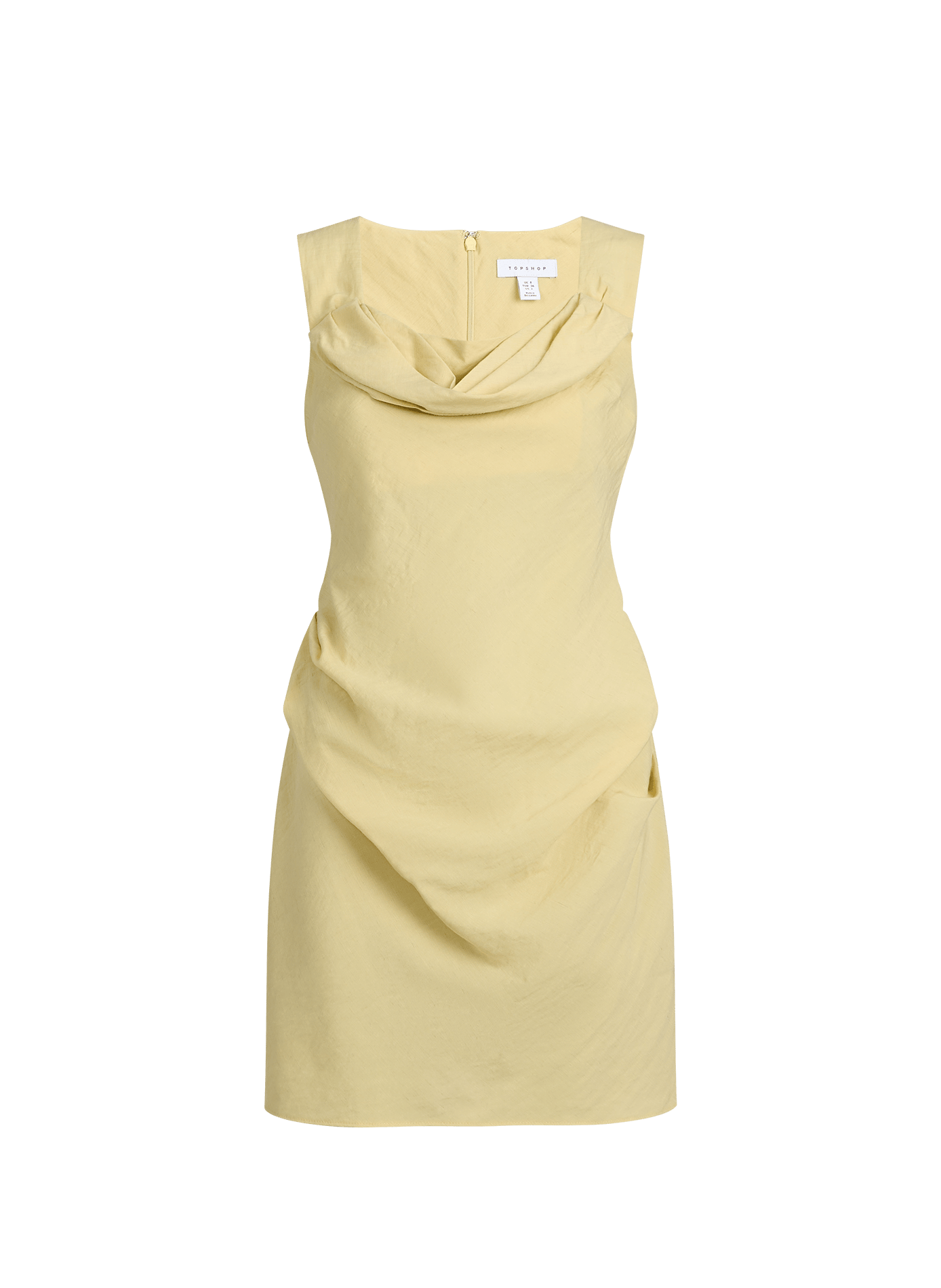 Fitted short dress in blended cotton TOPSHOP Yellow