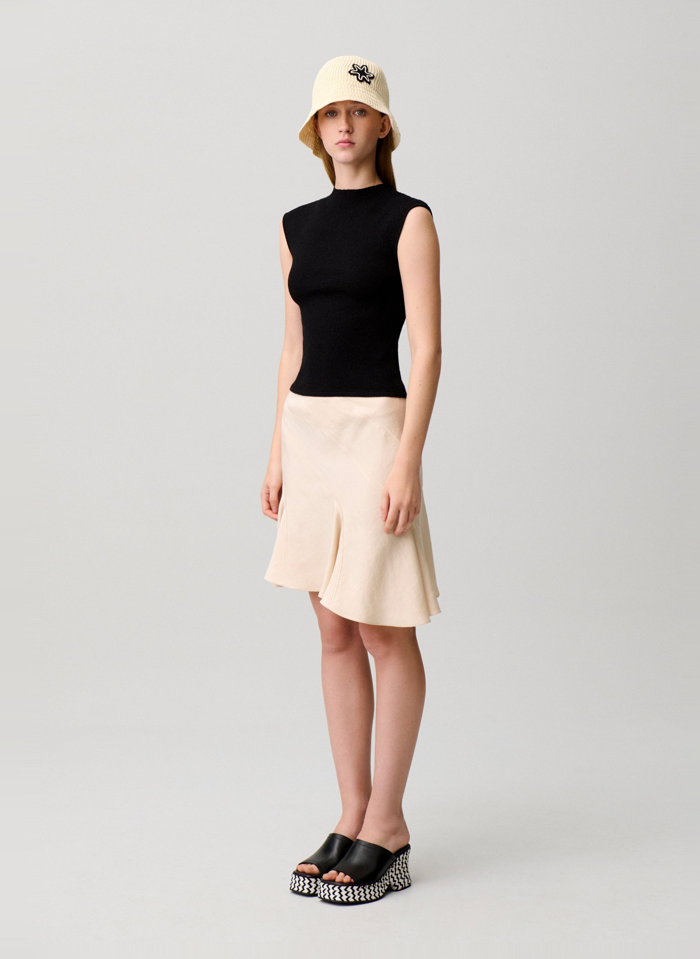 Pull ajusté sans manches uni CLAUDIE PIERLOT Noir