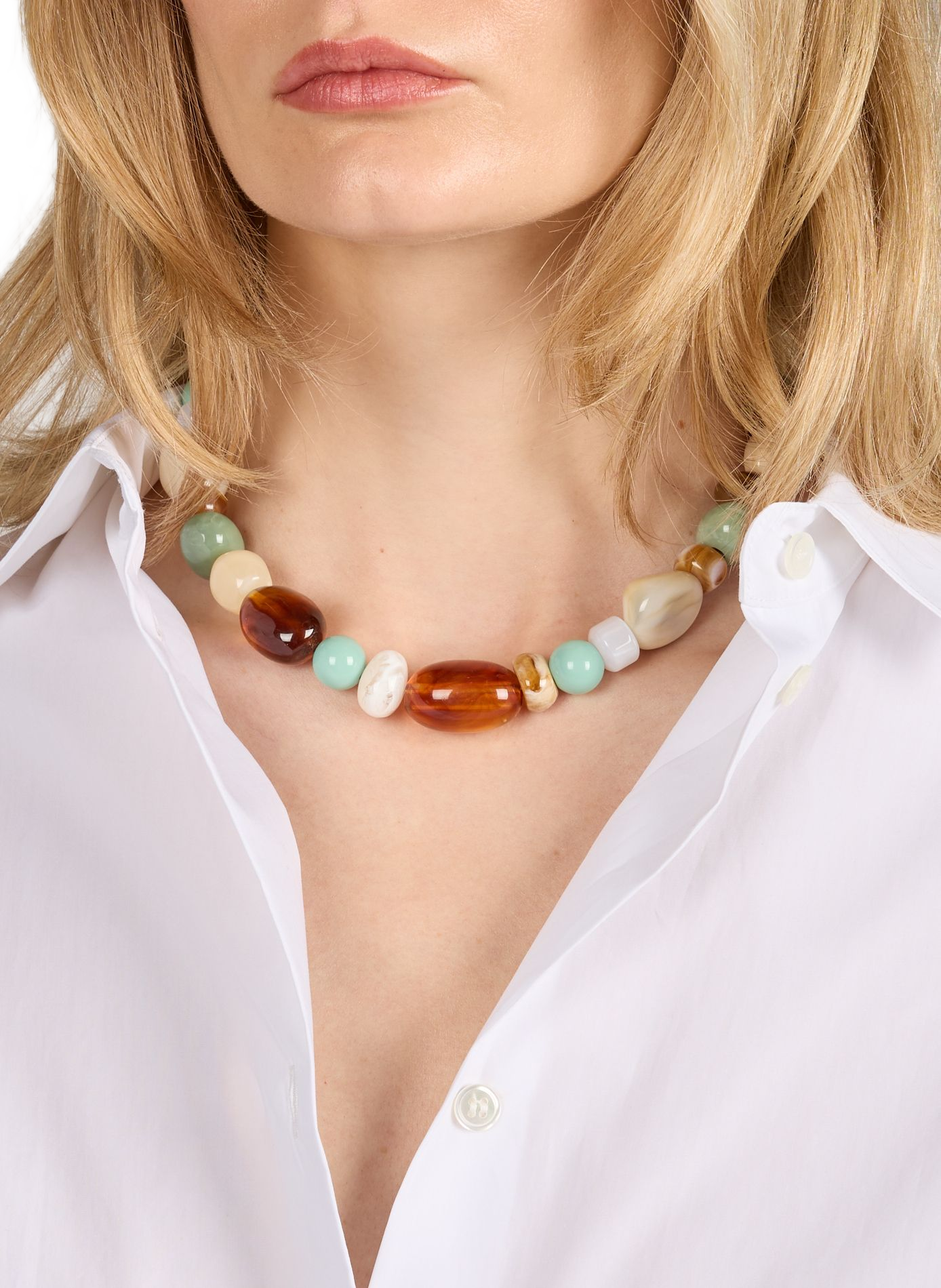 Collier avec pierres en résine AU PRINTEMPS PARIS Bleu