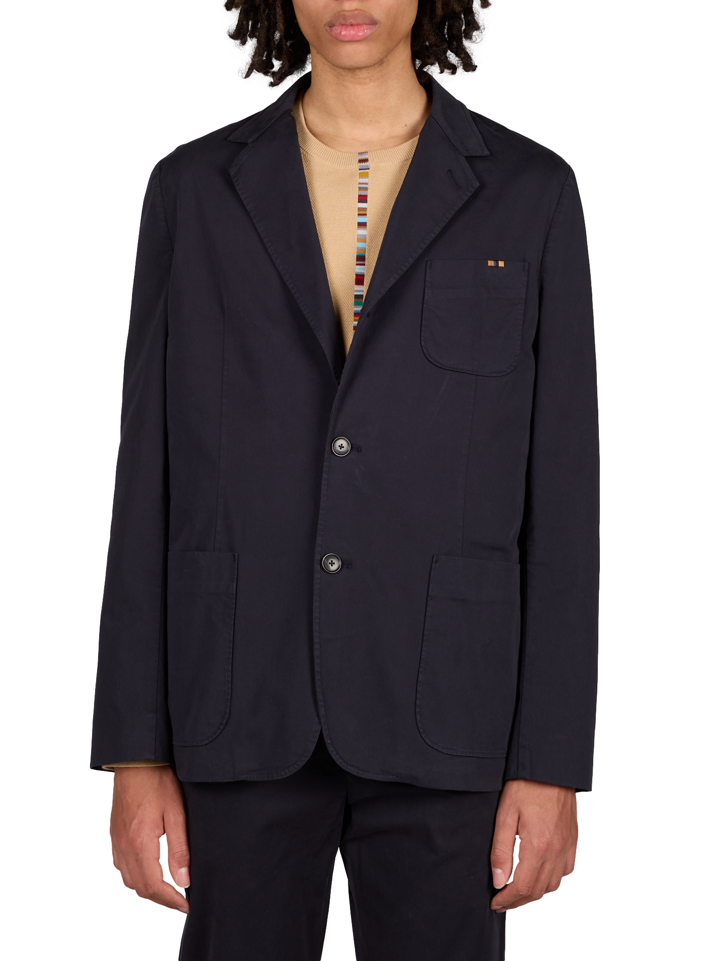 Blazer droit en coton mélangé PAUL SMITH Bleu