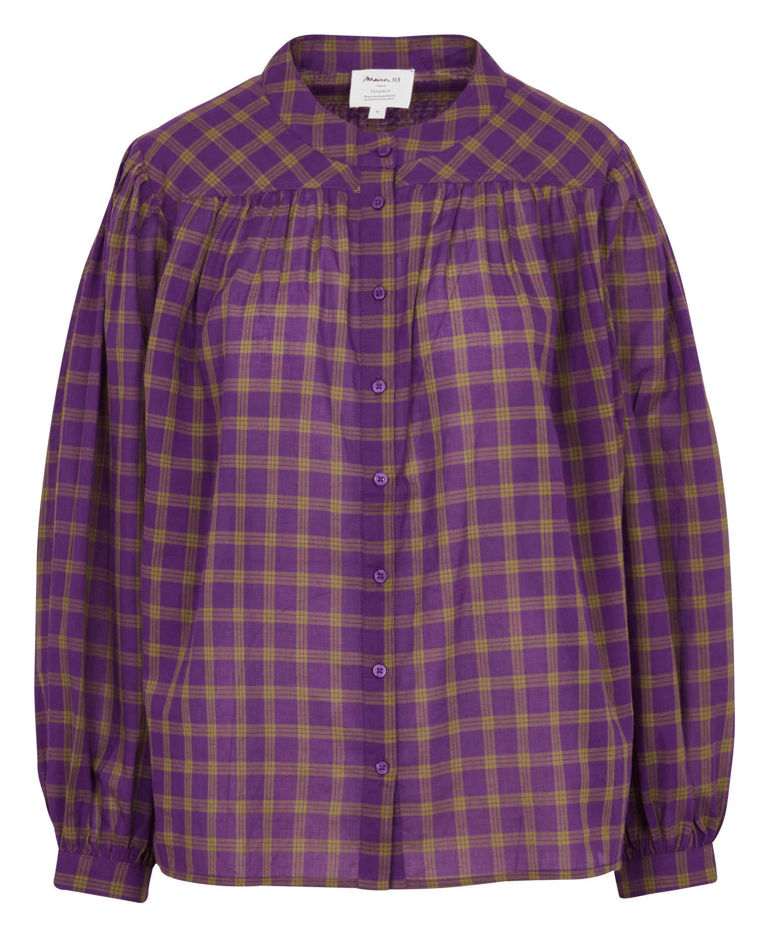 Chemise col rond en coton donatella MAISON 123 Violet