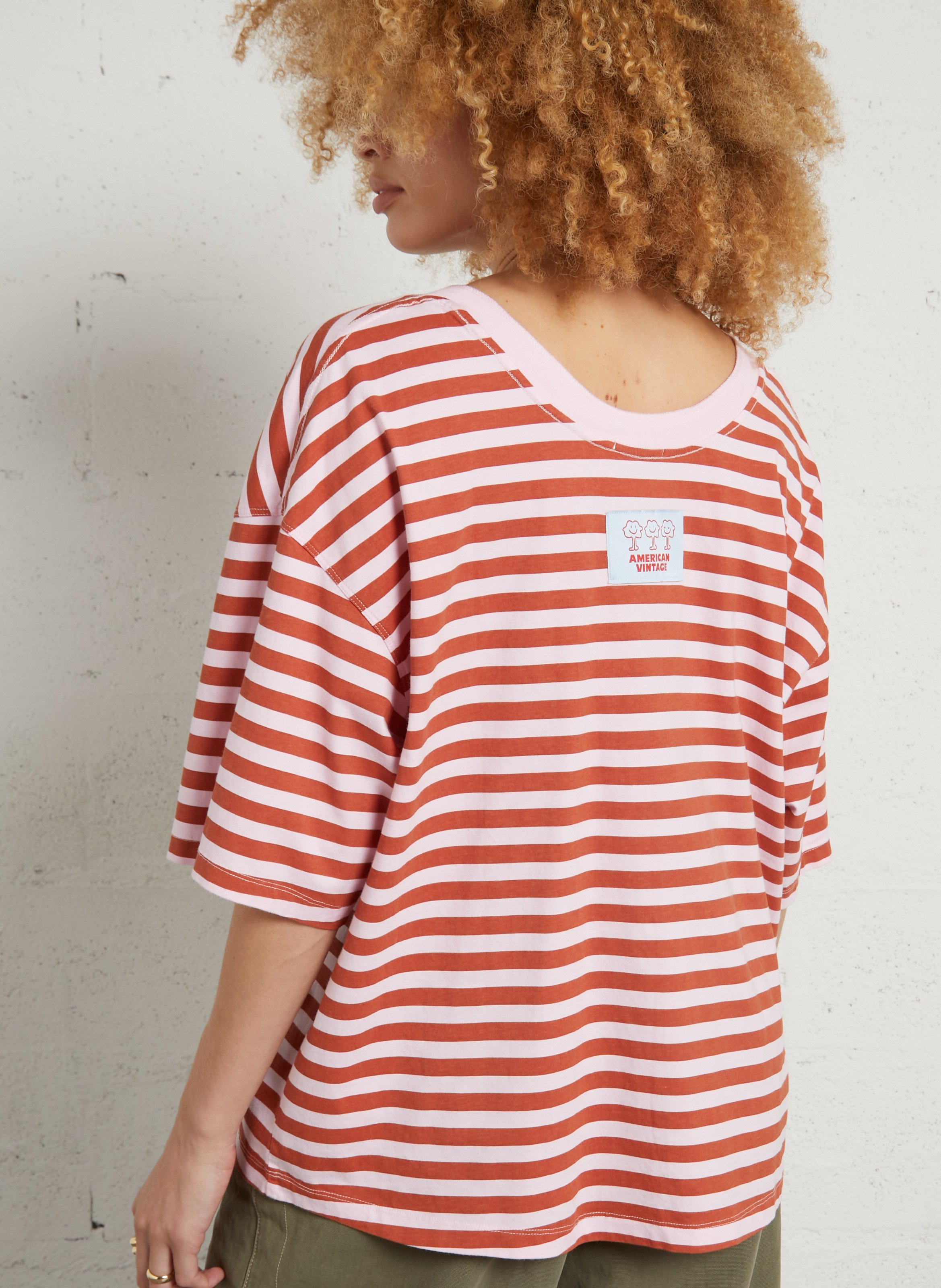 T-shirt oversize en coton gixy AMERICAN VINTAGE Rouge