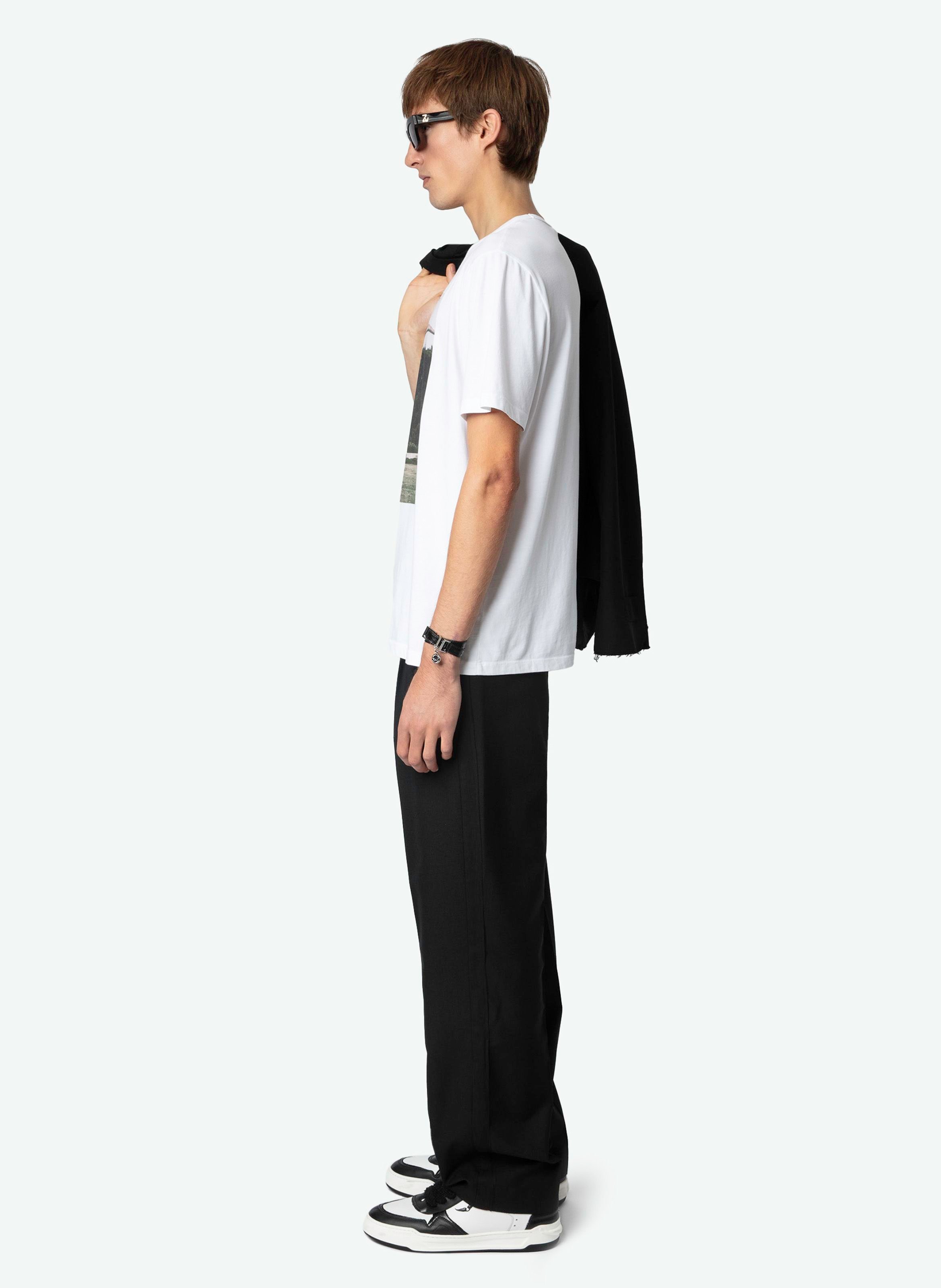 Gerader T-Shirt aus Bio-Baumwolle mit Siebdruck "ted". ZADIG&VOLTAIRE Weiss