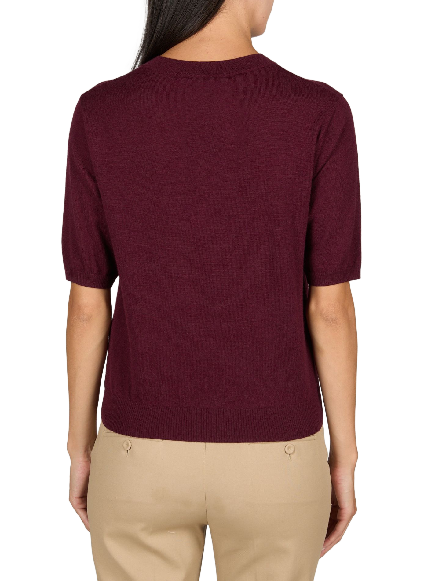 Short-sleeved wool and cashmere sweater MAX MARA WEEK END Red