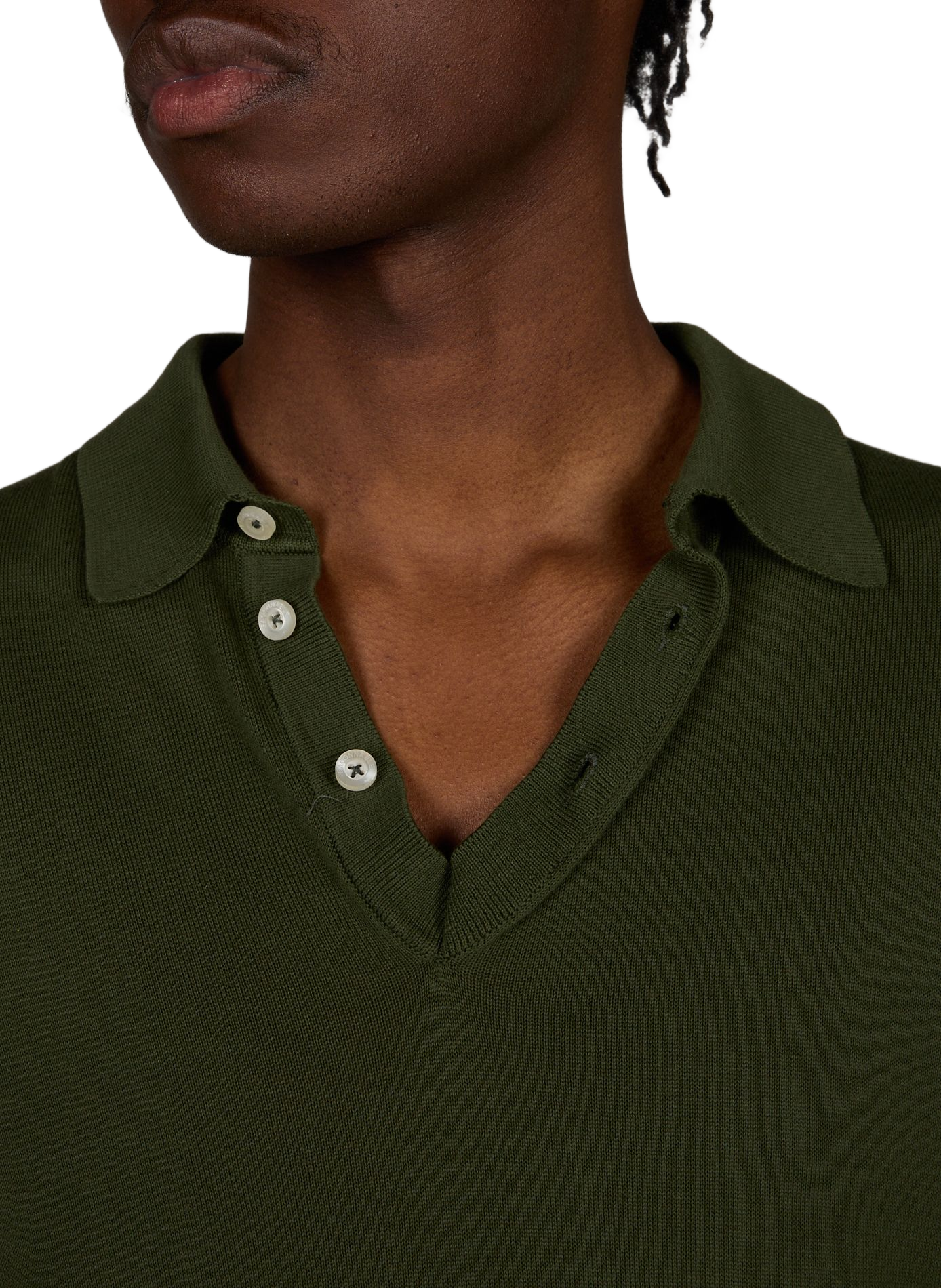 Long-sleeved cotton polo shirt FACONNABLE Khaki