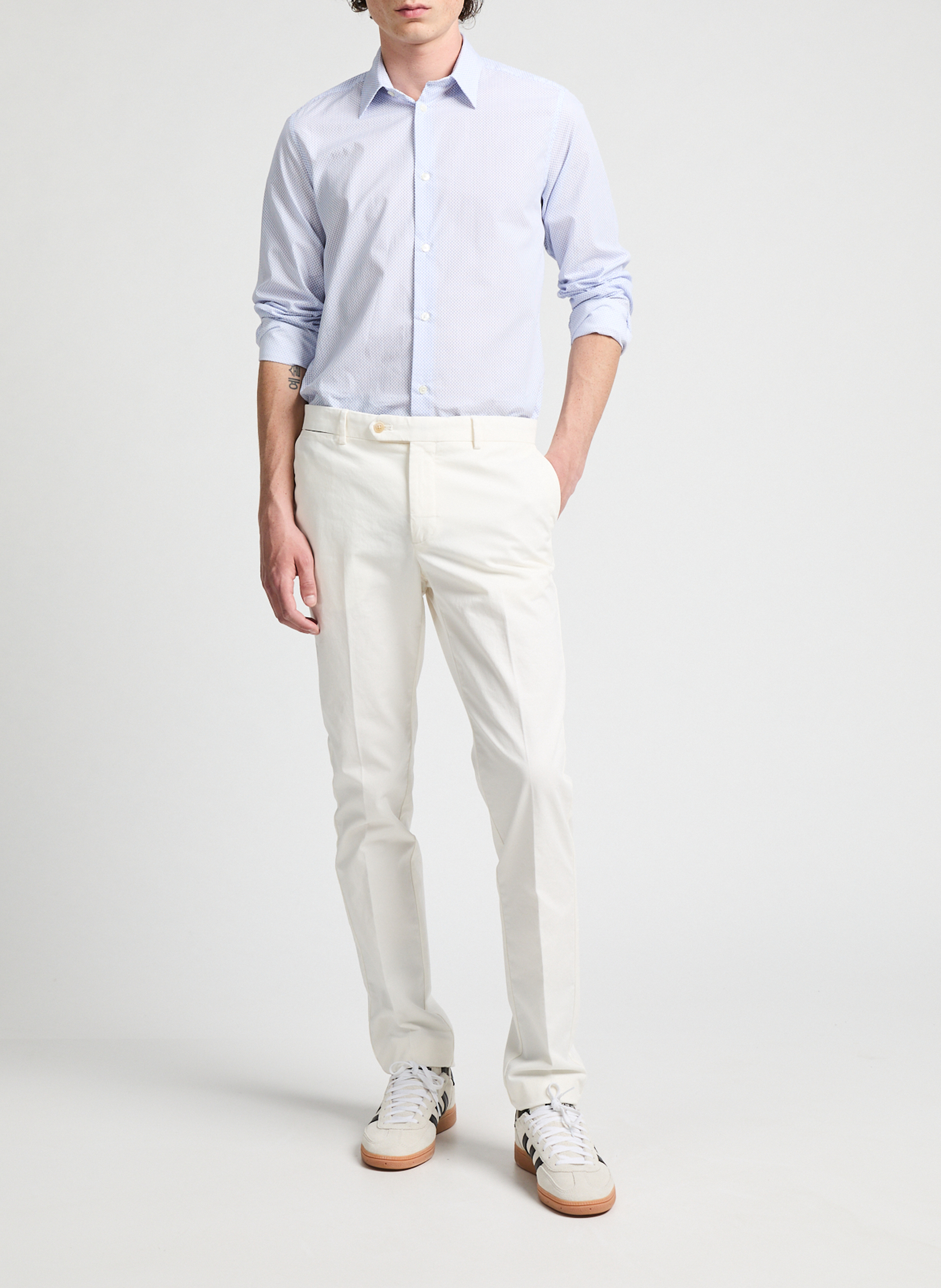 Chemise à motif en coton  AU PRINTEMPS PARIS Bleu