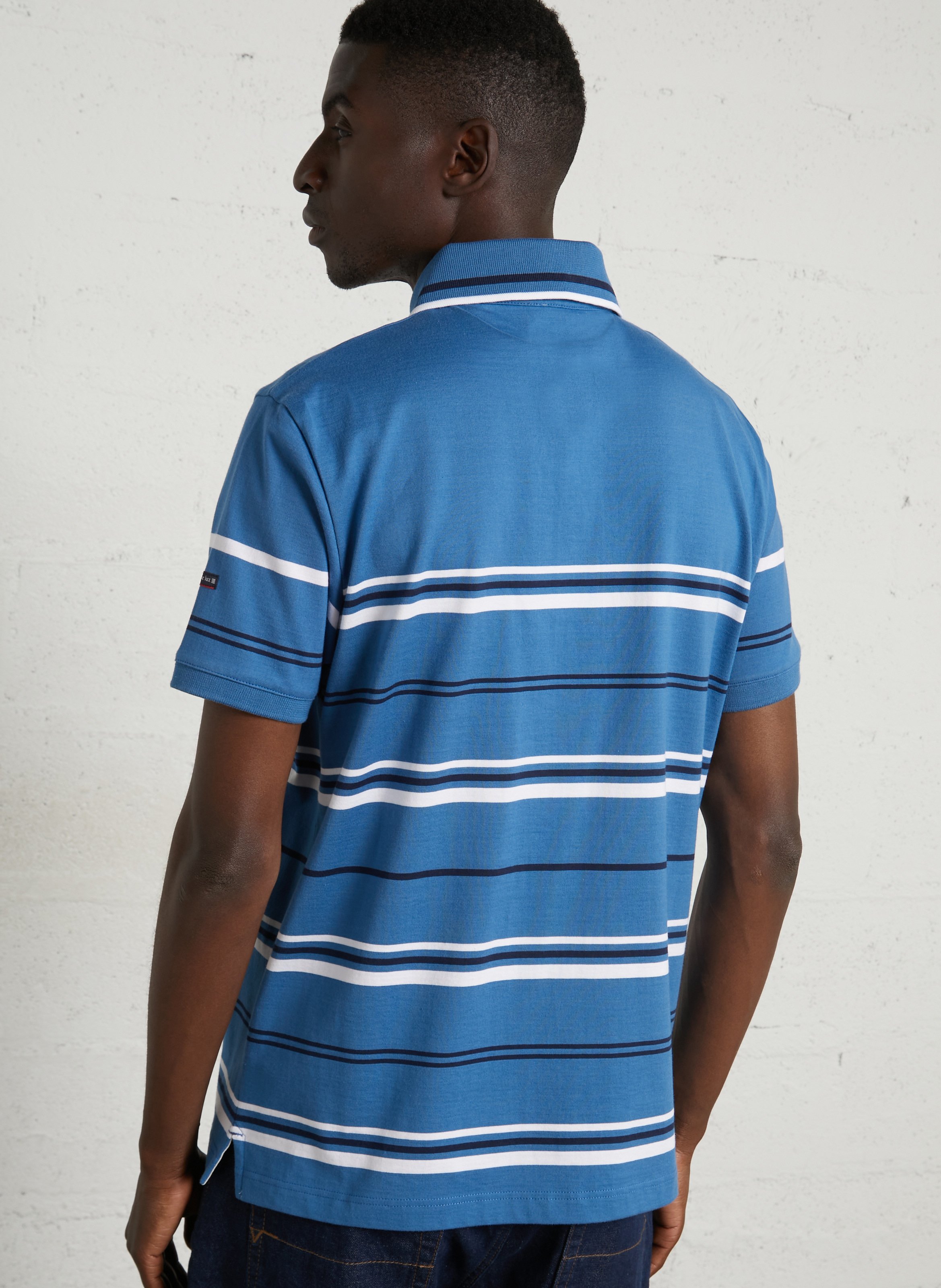 Polo met korte mouwen en rechte snit met strepen. ARMOR-LUX Blauw