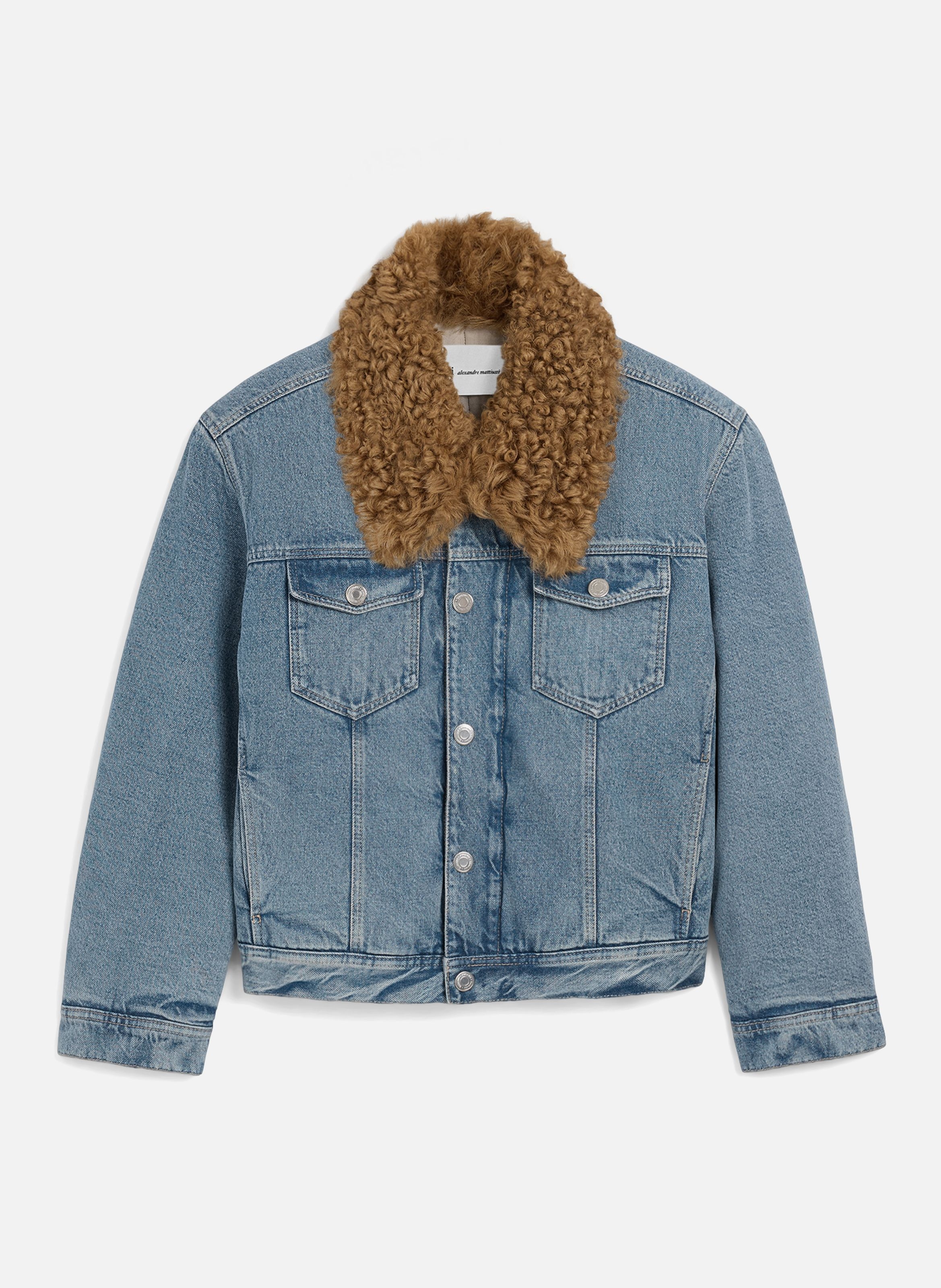 Veste trucker rembourrée unisexe en coton AMI PARIS Bleu