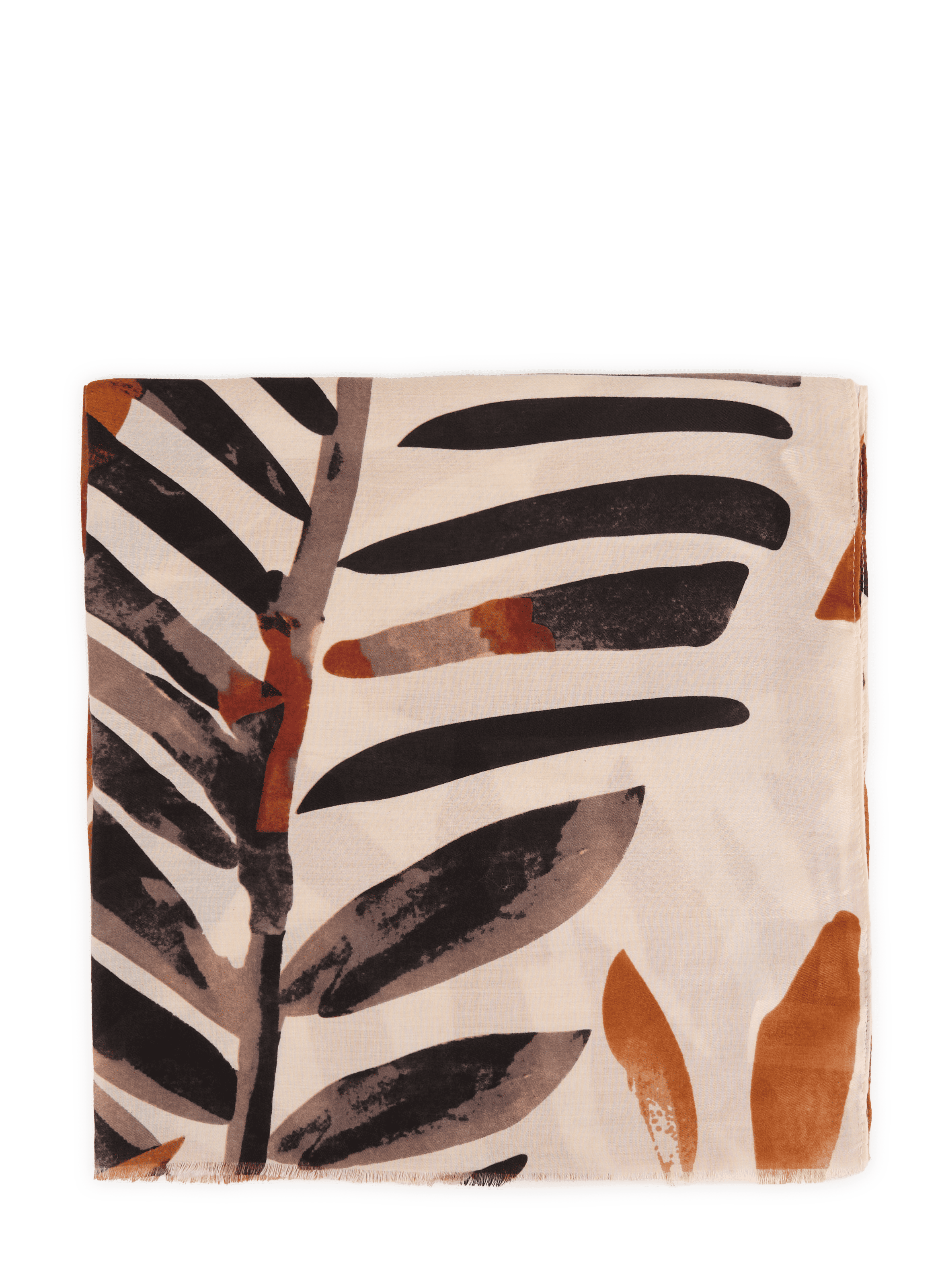 Floral Patterned Scarf AU PRINTEMPS PARIS Orange
