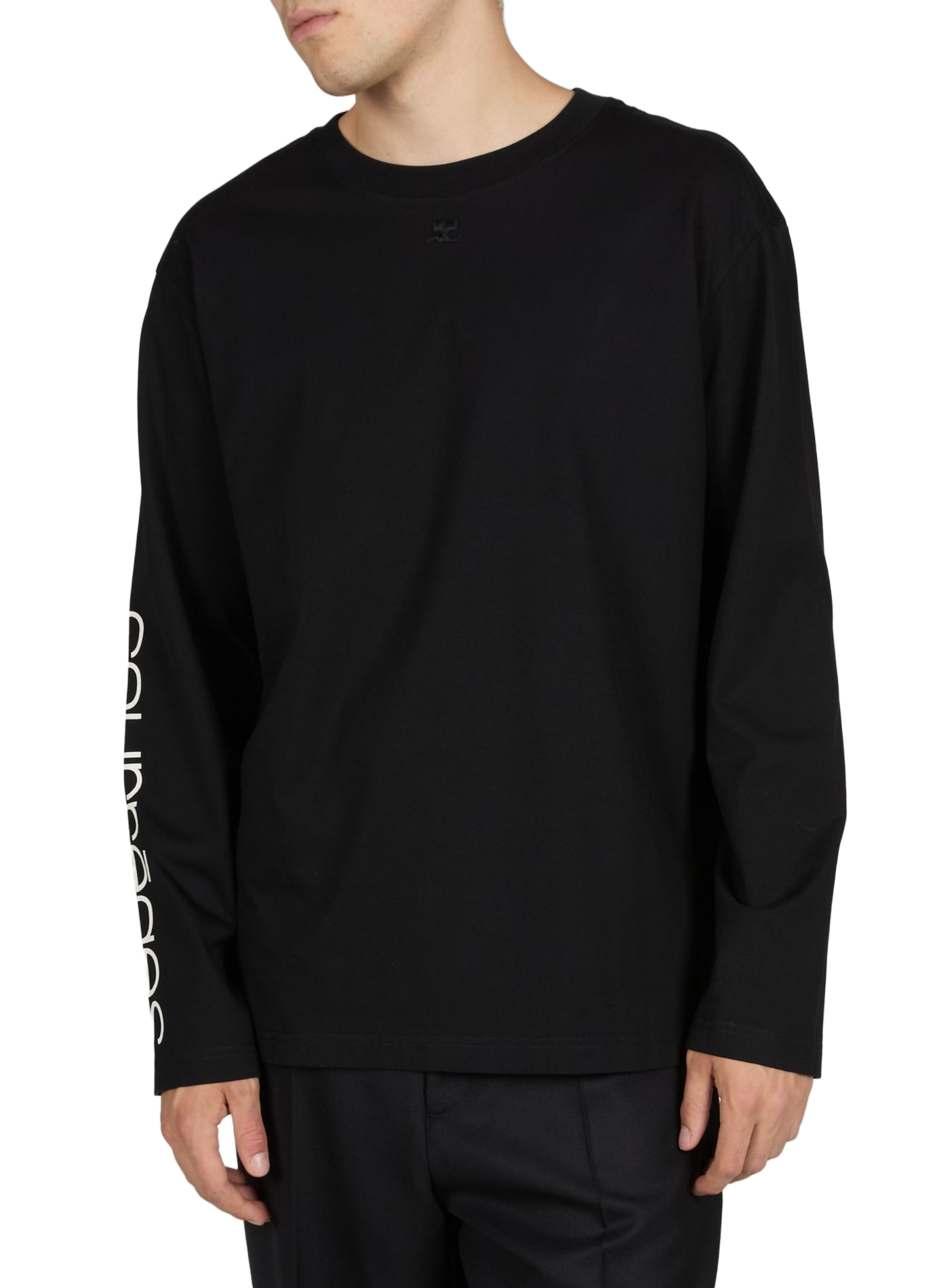 Logo cotton T-shirt COURRÈGES Black