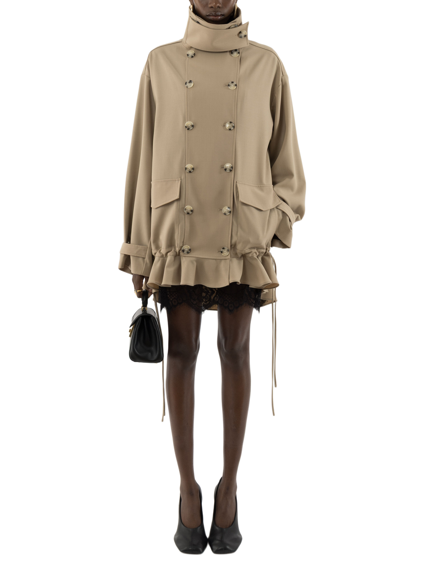 Kurzes einfarbiges Wollkleid ARAKII Beige