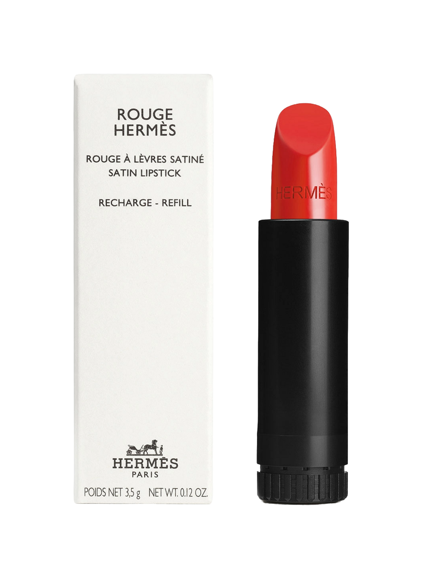 Rouge Hermès, recharge rouge à lèvres satiné HERMÈS 75 - rouge amazone
