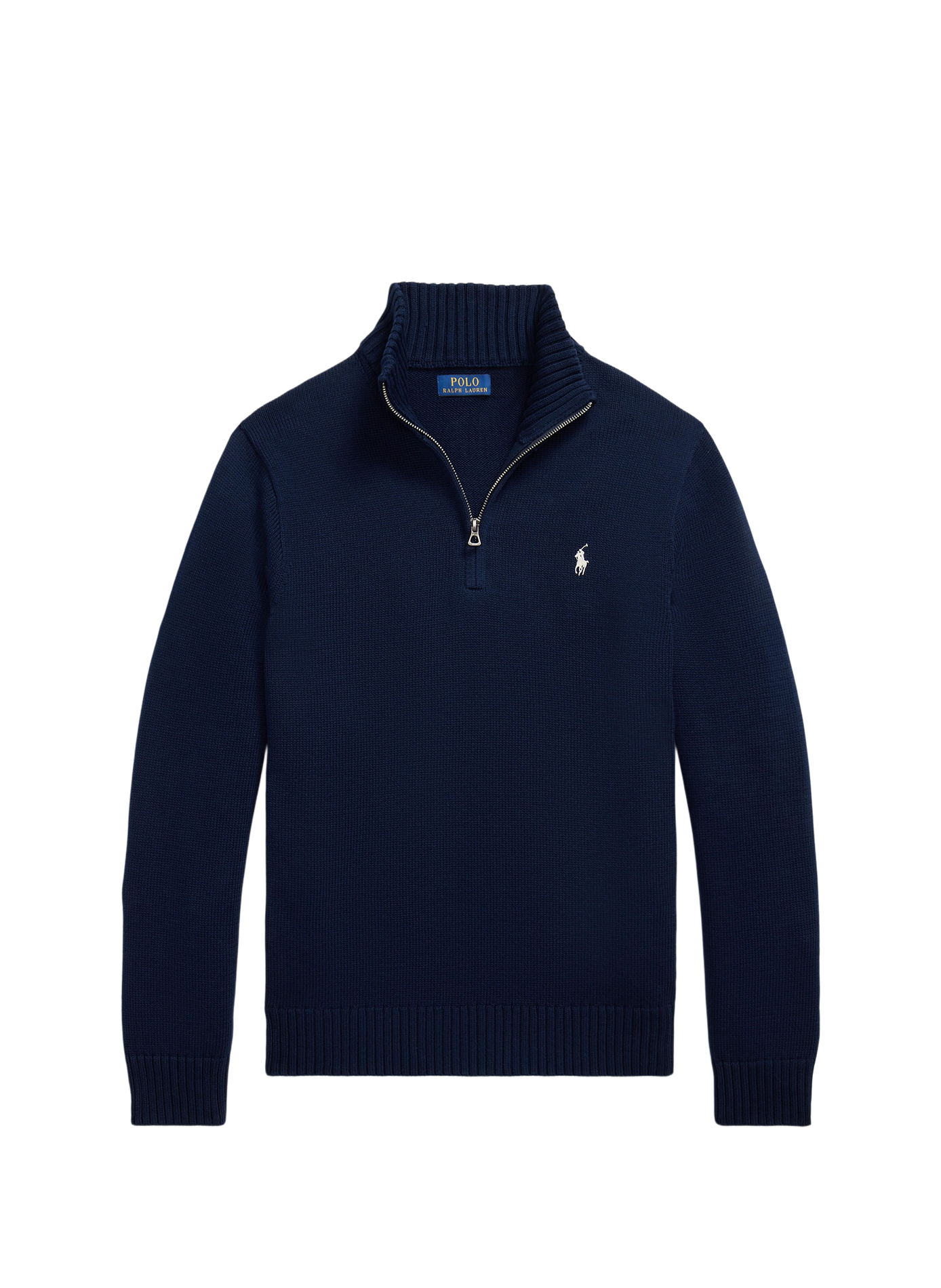 Straight neck high collar cotton sweater POLO RALPH LAUREN Blue