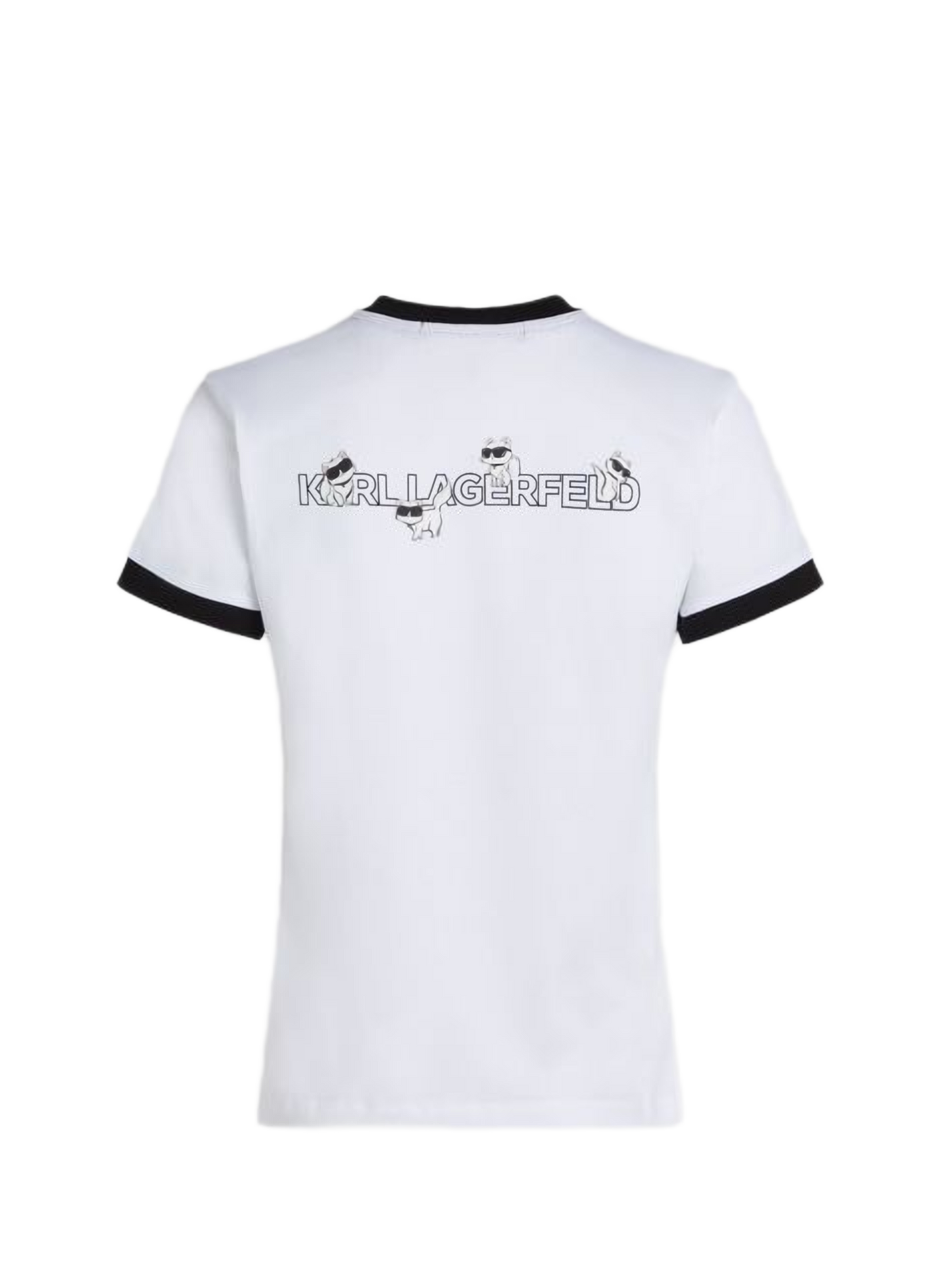 Round neck cotton t-shirt KARL LAGERFELD White