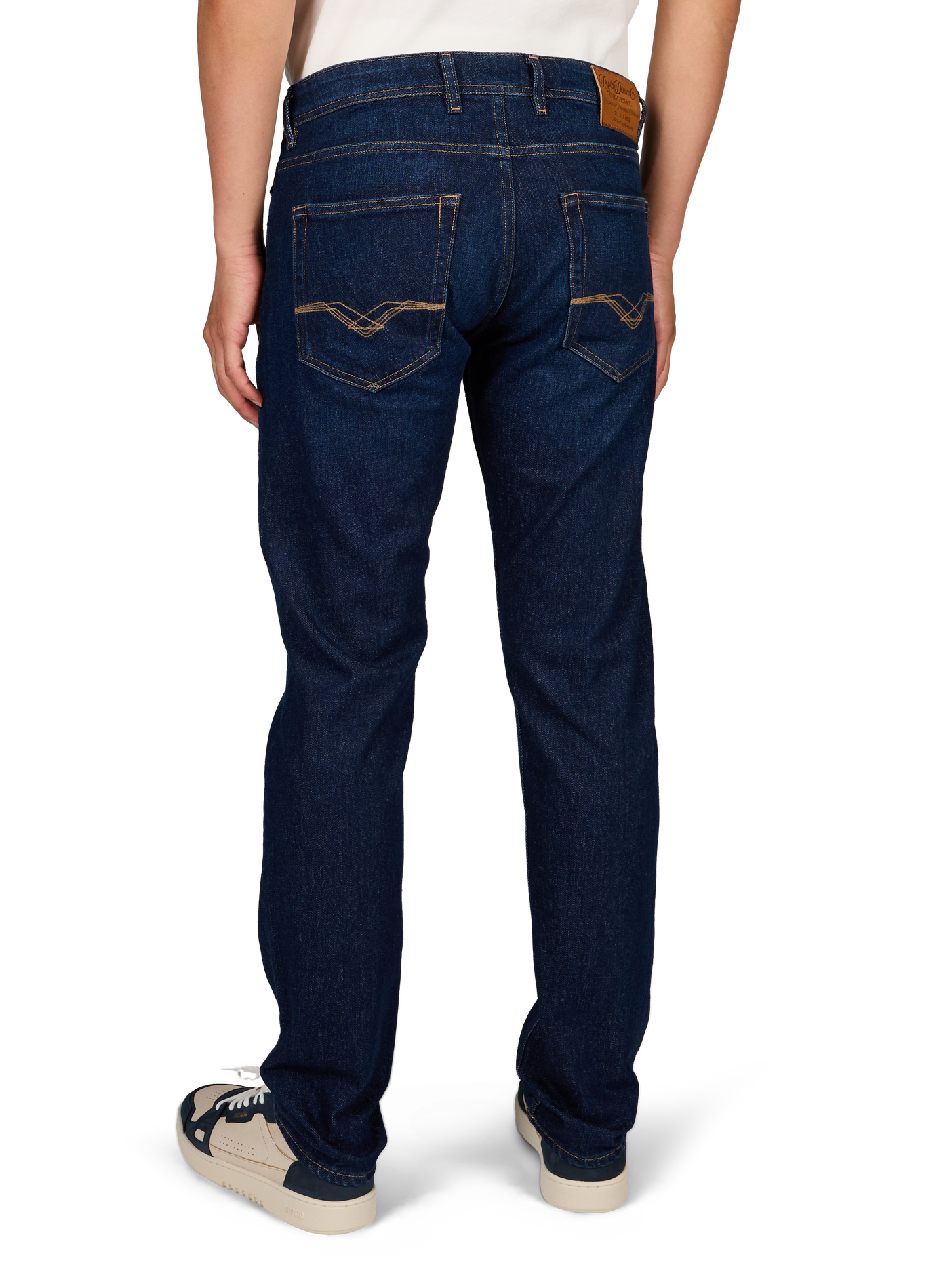 Gerade geschnittene Hose mit mittlerer Taille aus Baumwollmischung. REPLAY Blau