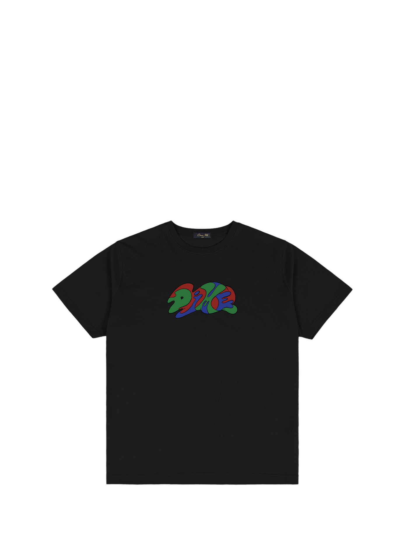 Straight fit cotton patterned t-shirt DIME Black