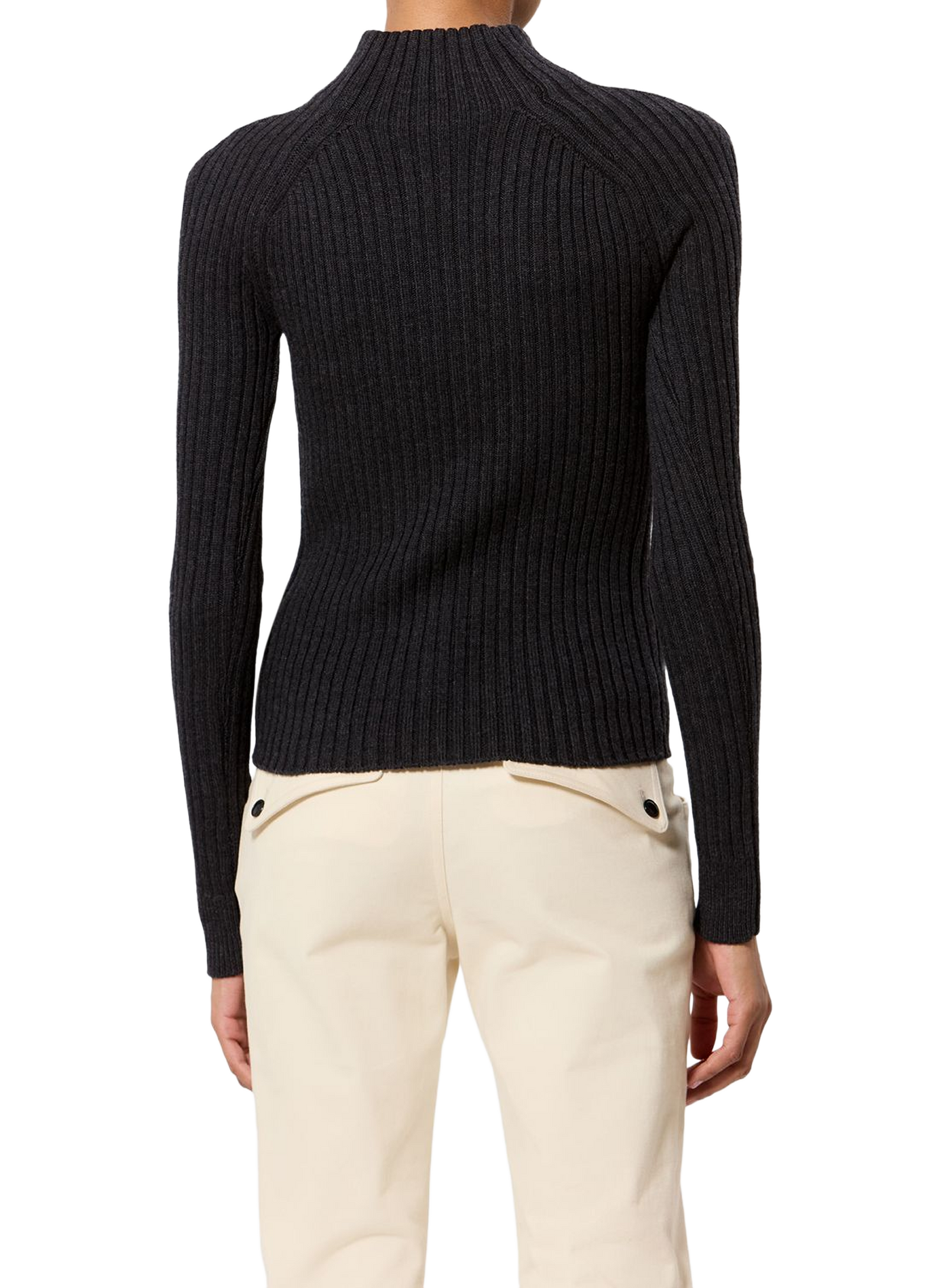 Pullover aus gerippter Merinowolle ISABEL MARANT Grau