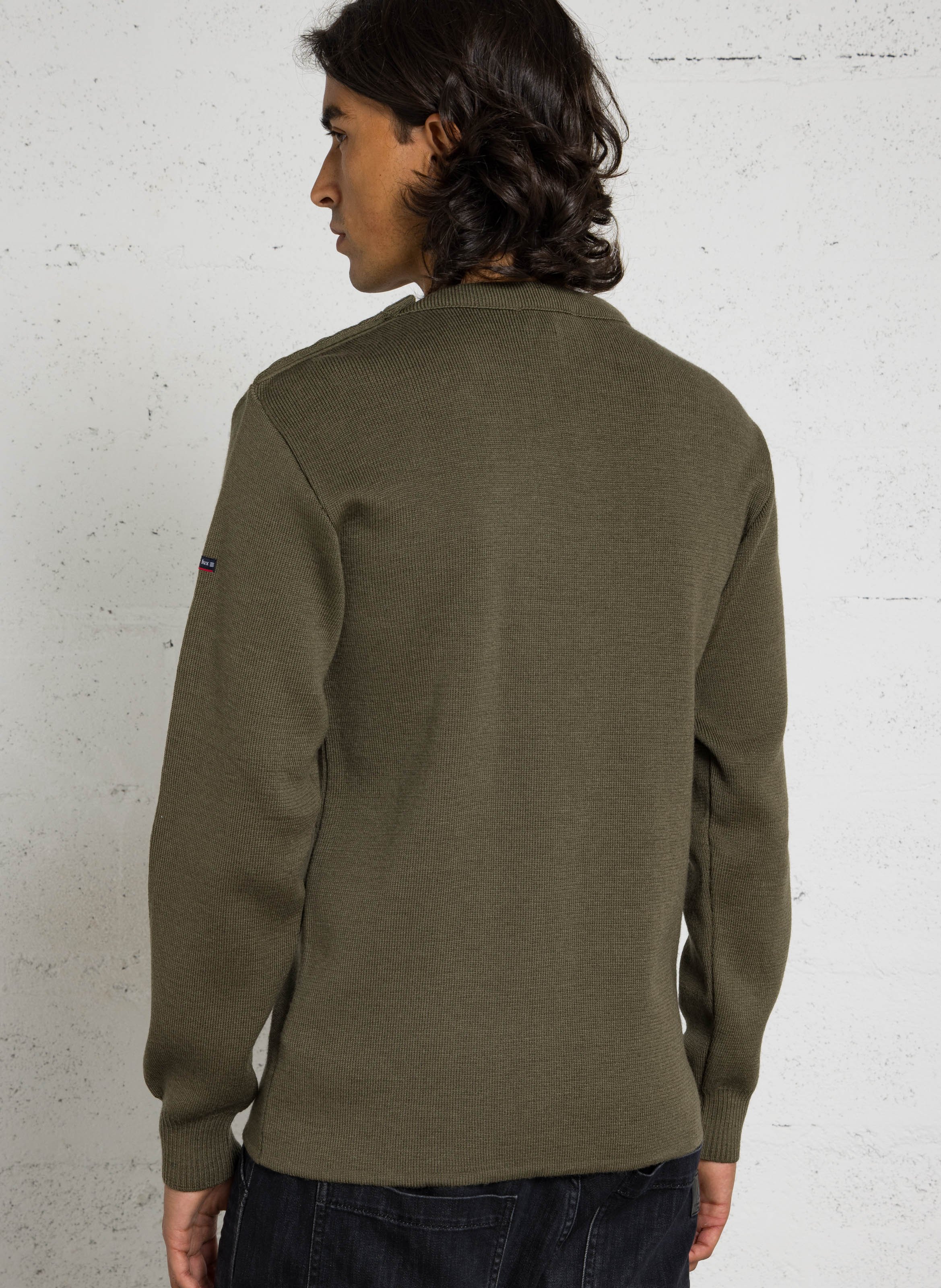 Rundhalsausschnitt-Pullover in Regular Fit aus Wolle. ARMOR-LUX Grun