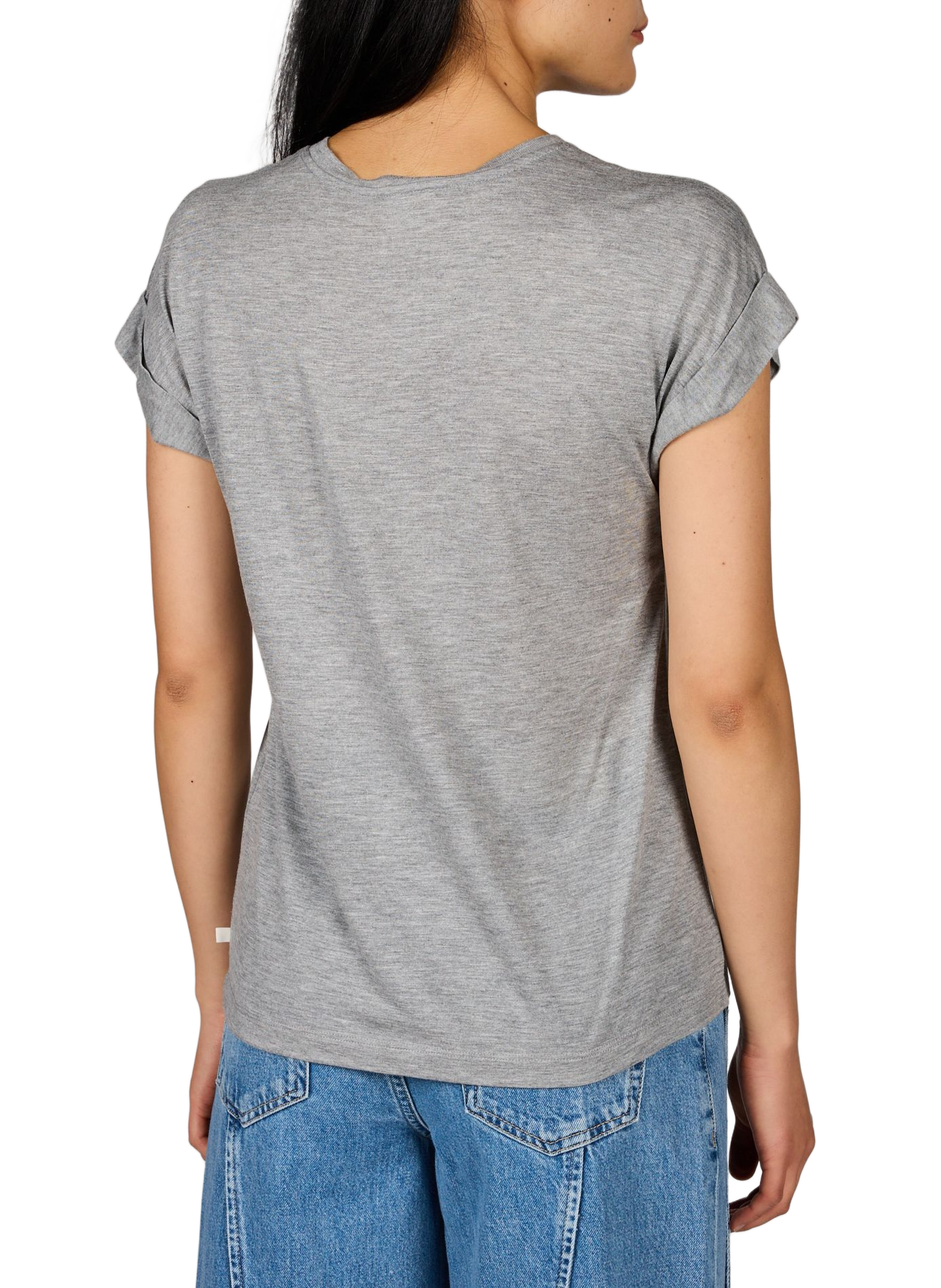 Gerader Rundhalsausschnitt T-Shirt CLOSED Grau