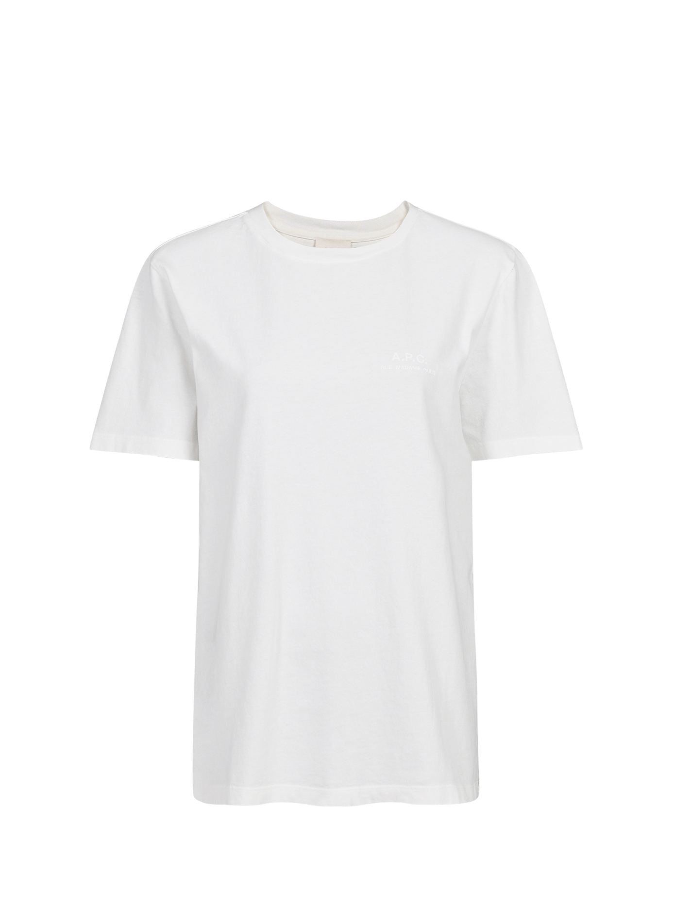 Camiseta recta de manga corta de algodón A.P.C. Blanco