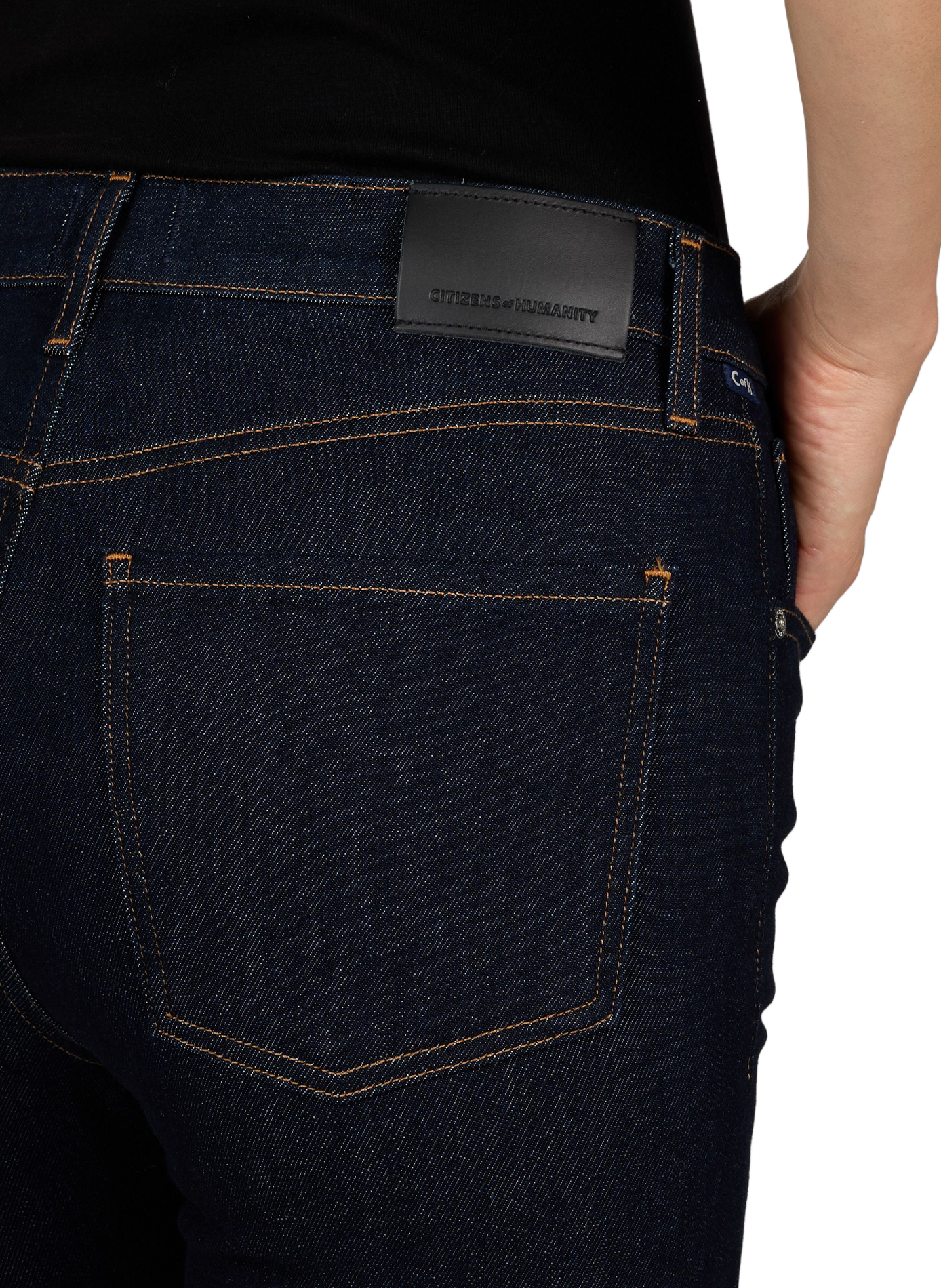 High-waisted straight raw denim jeans CITIZENS OF HUMANITY Black