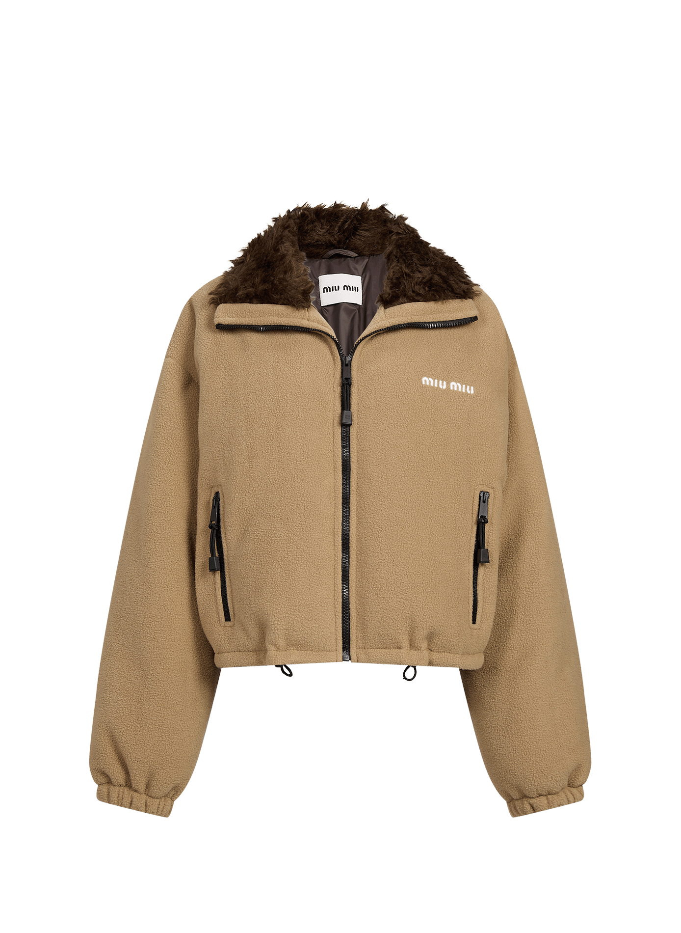 Short fleece jacket MIU MIU Brown