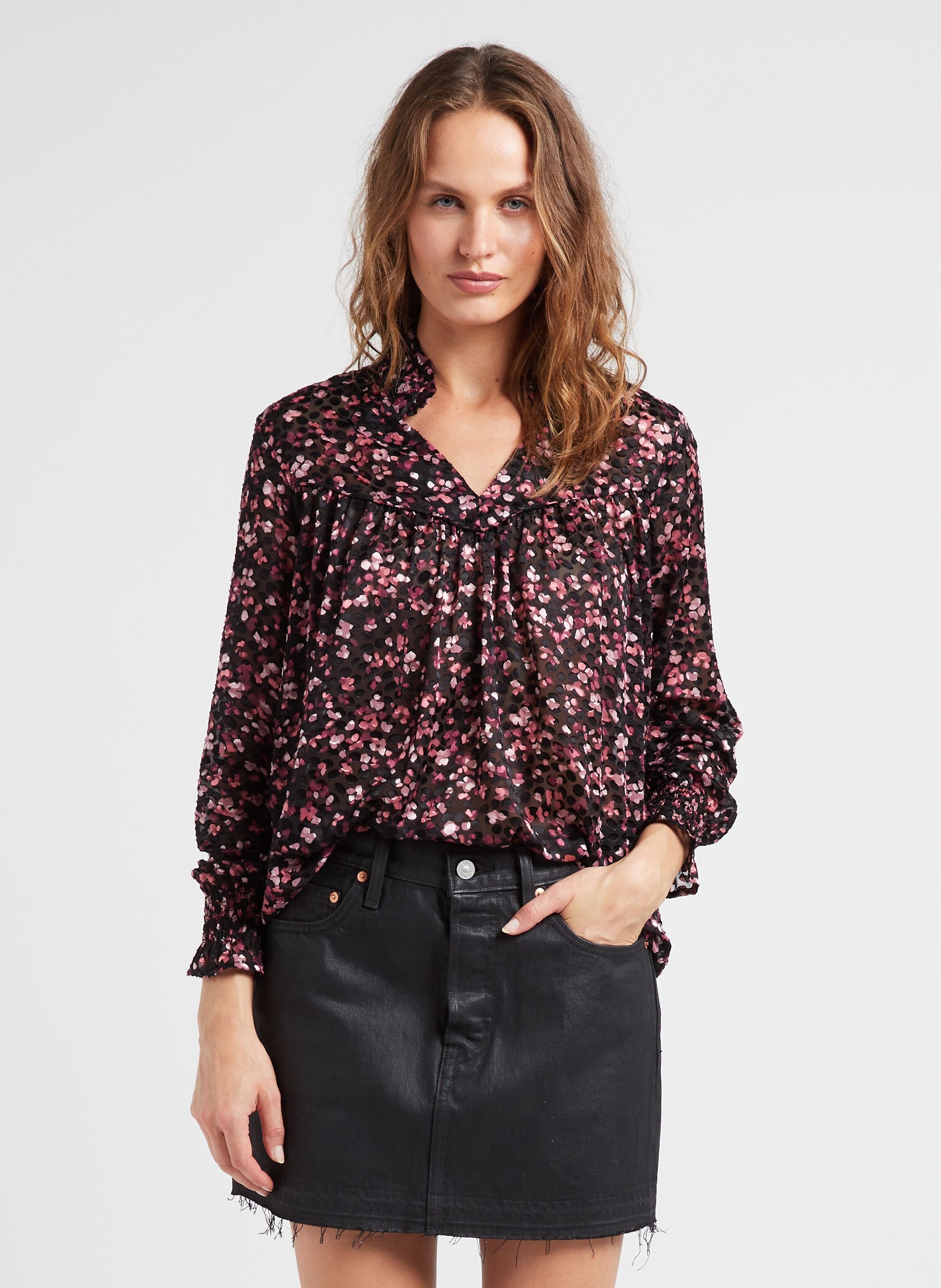 Top col tunisien à plumetis