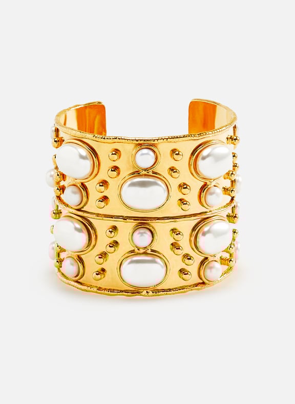 Bracelet à clous en métal doré Blanc by SYLVIA TOLEDANO SYLVIA TOLEDANO Bracelet à clous en métal doré Blanc