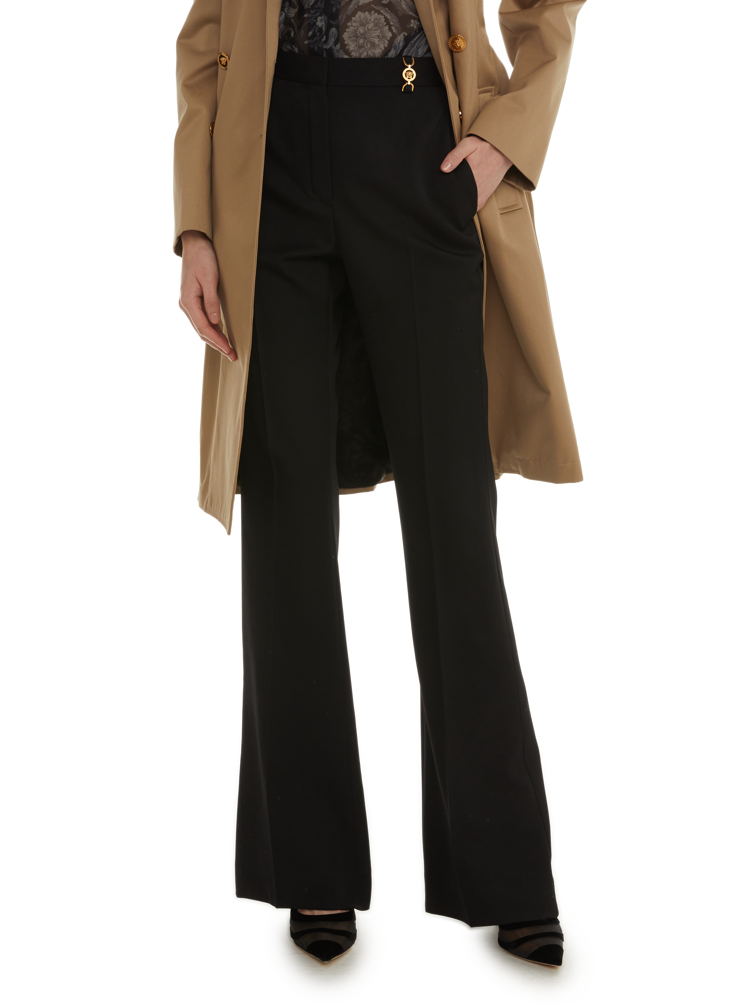 VERSACE Virgin wool trousers Black