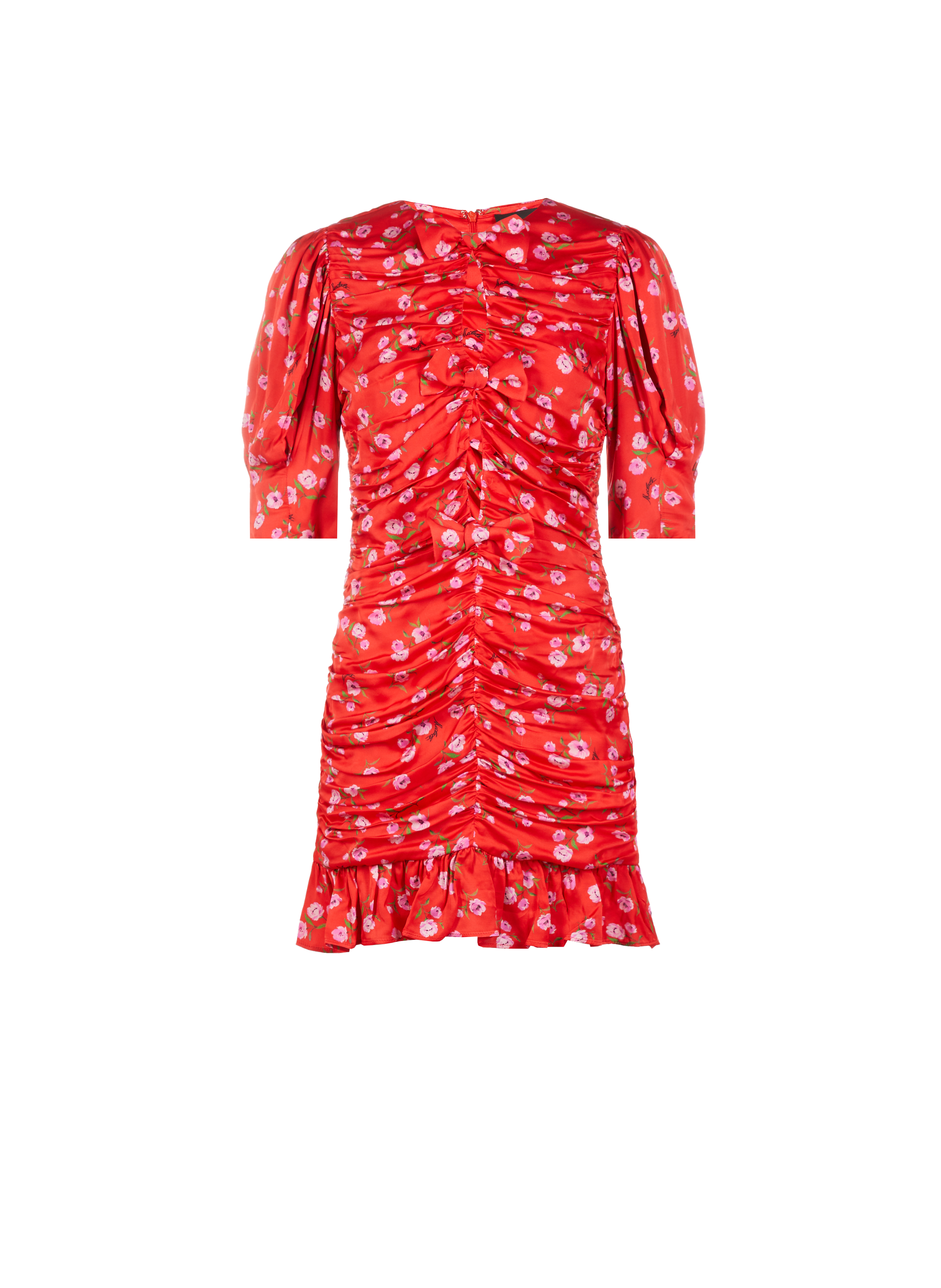 Robe courte à fleurs  ROTATE Rouge