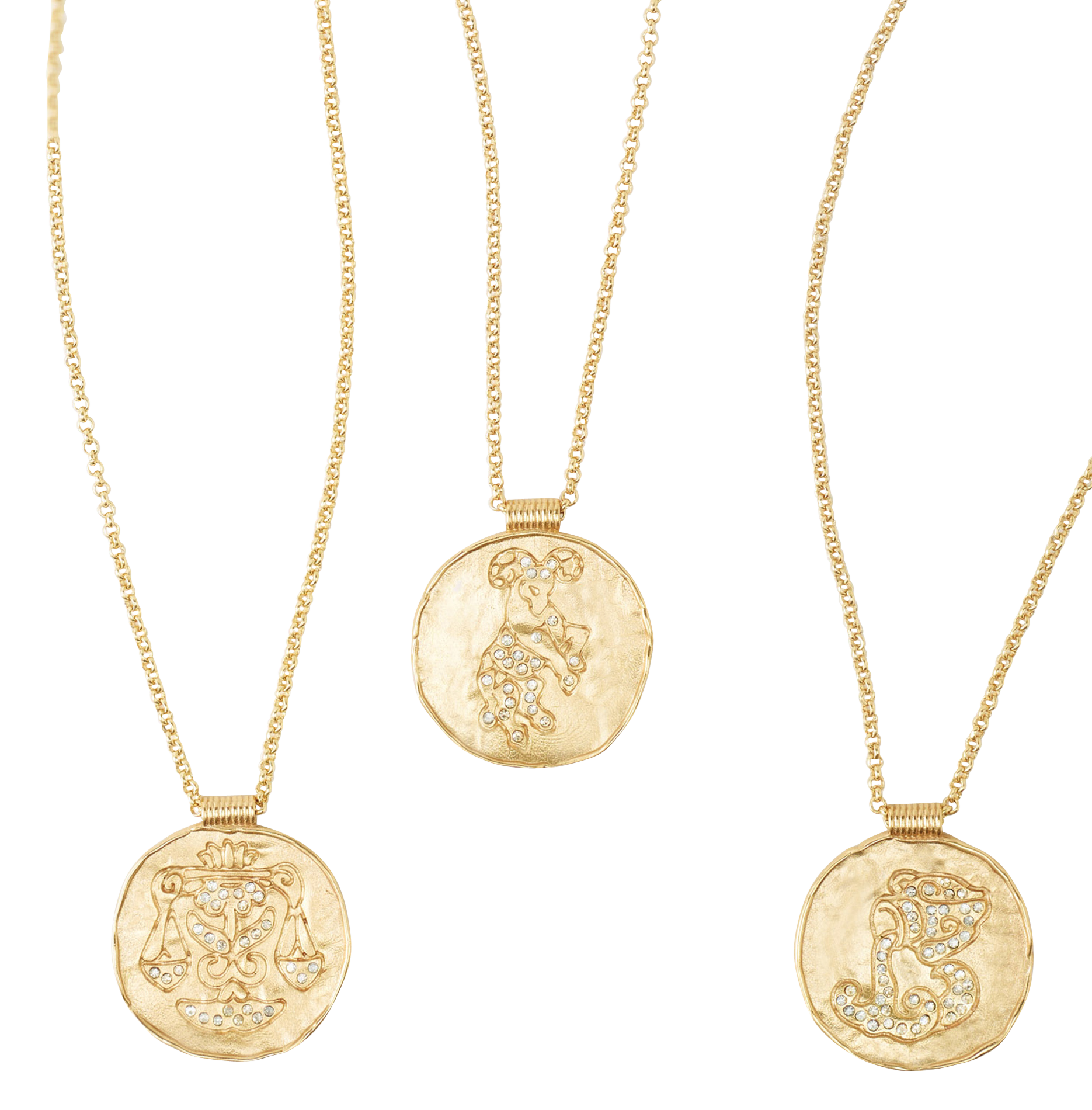 Collier à médaille signe astrologique MAJE Doré