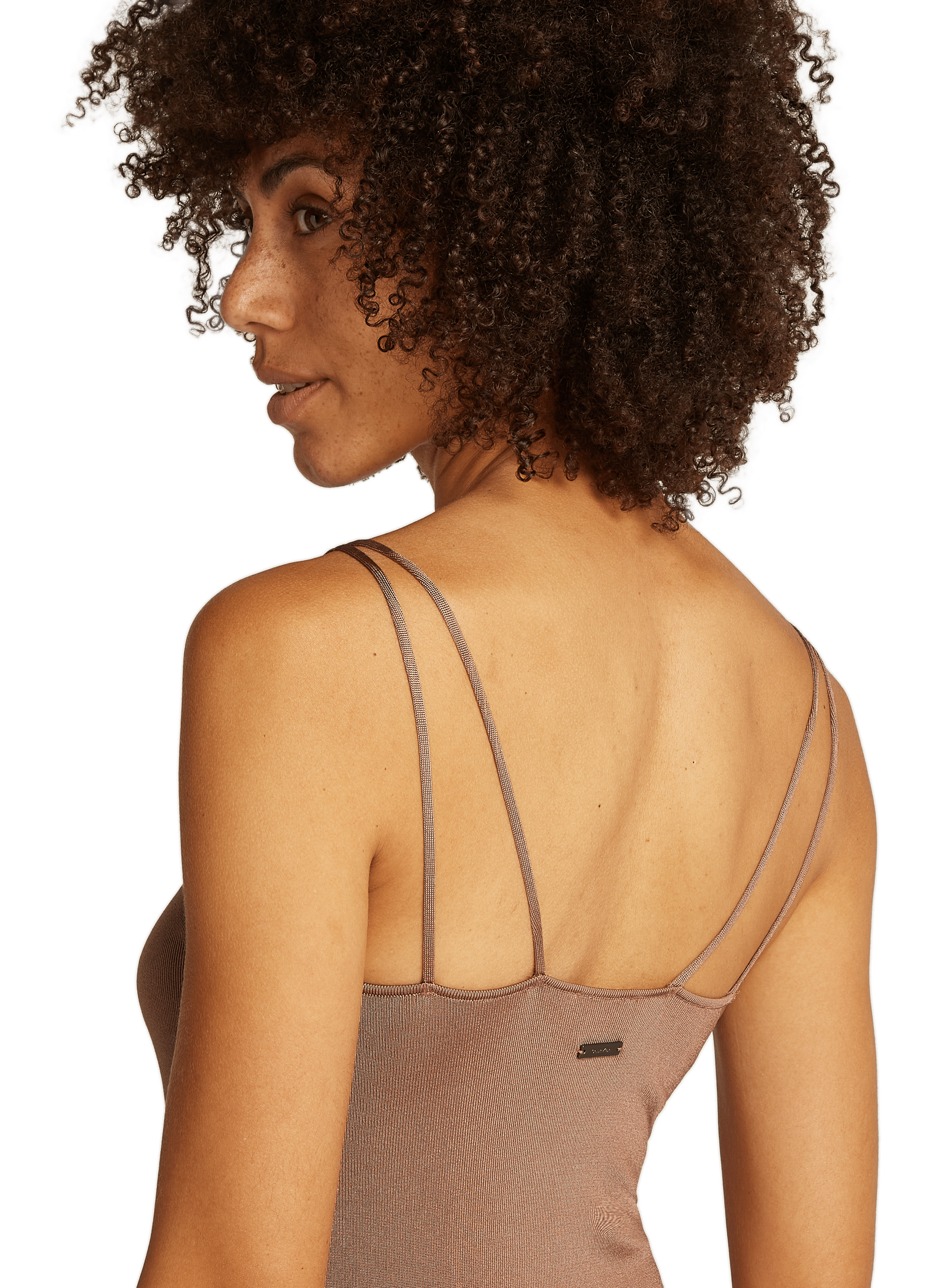 Robe longue à bretelles  CALVIN KLEIN Marron