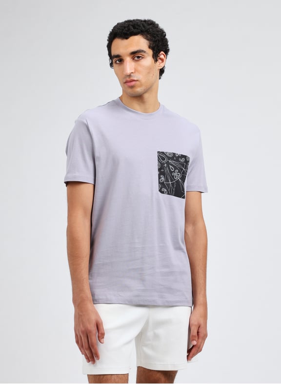 Classic Cotton T-Shirt Purple by ARMANI EXCHANGE ARMANI EXCHANGE Classic Cotton T-Shirt Purple