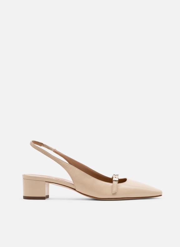 Sling back mambi en napa craquele Beige by PARALLELE PARALLELE Sling back mambi en napa craquele Beige
