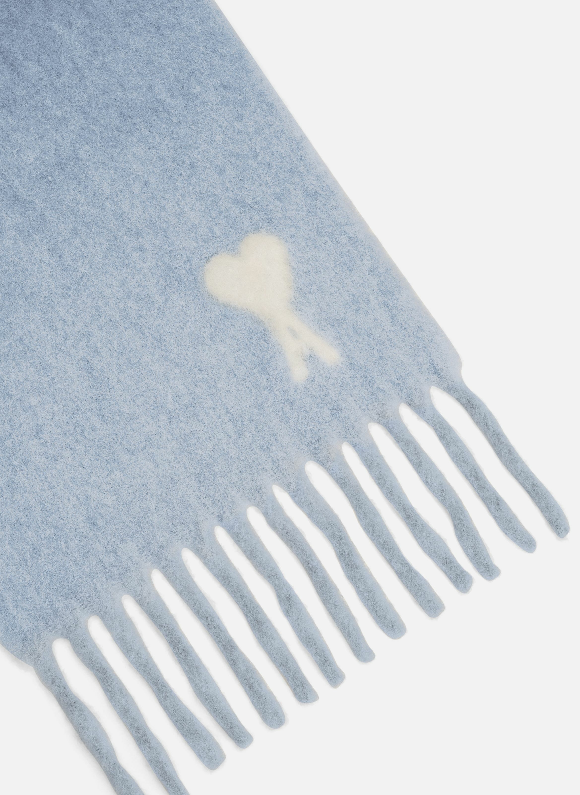 Echarpe ami de coeur en alpaga unisexe AMI PARIS Bleu