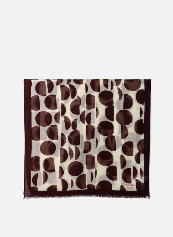 Printed wool scarf Brown by PAUL SMITH PAUL SMITH Printed wool scarf Brown