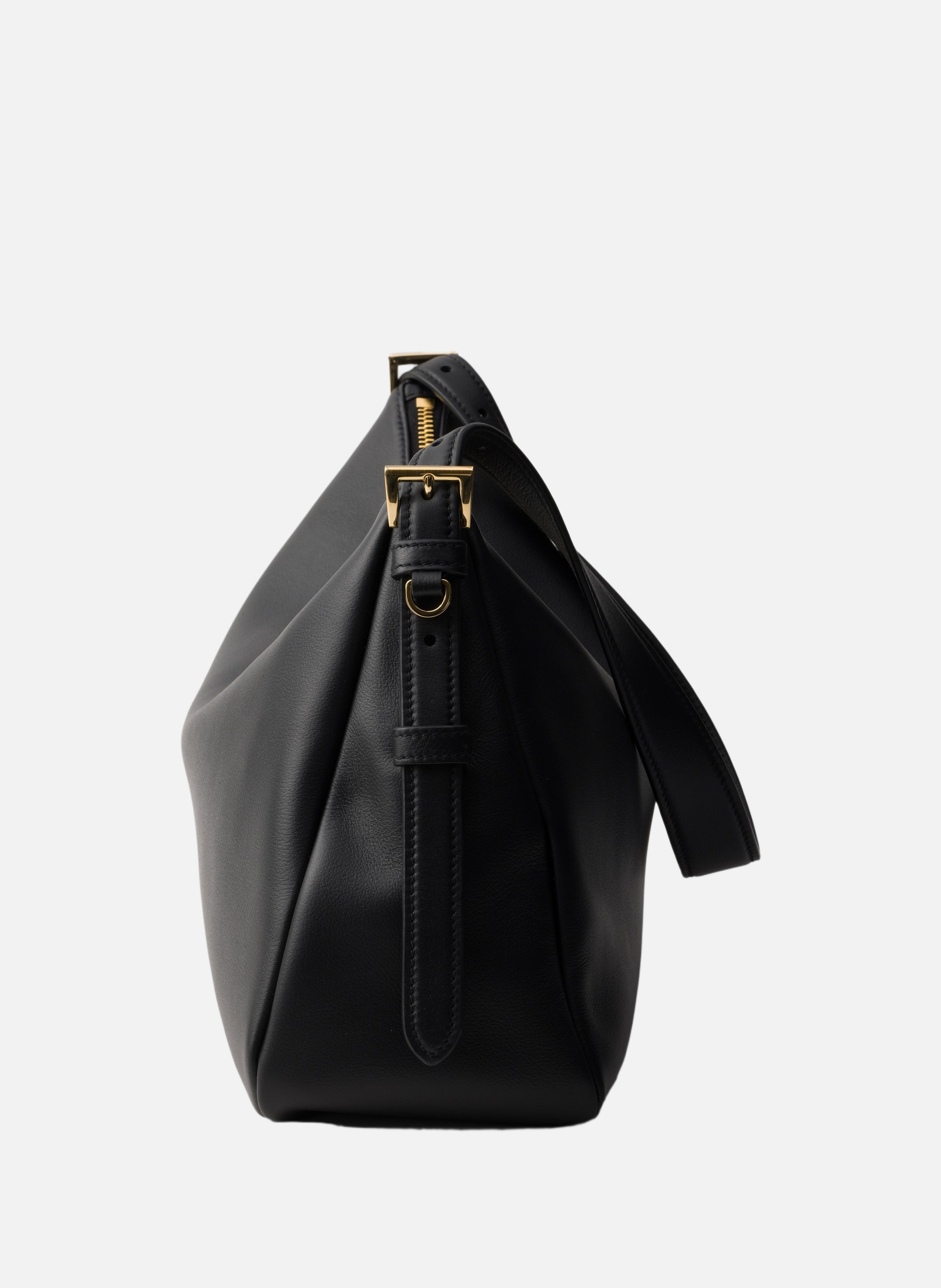 Grand sac porté épaule en cuir prada aimée PRADA Noir