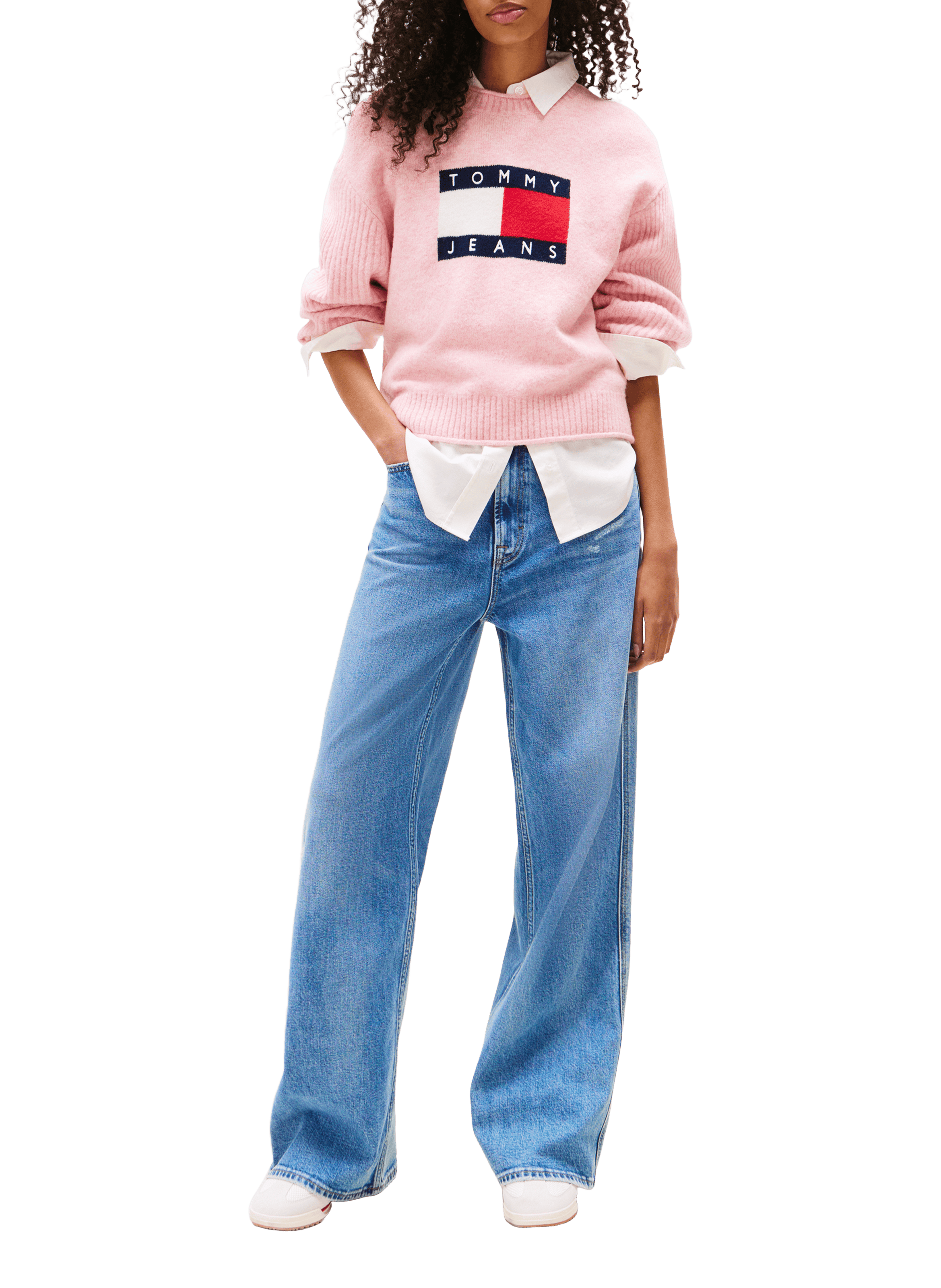 Pull à logo TOMMY HILFIGER Rose