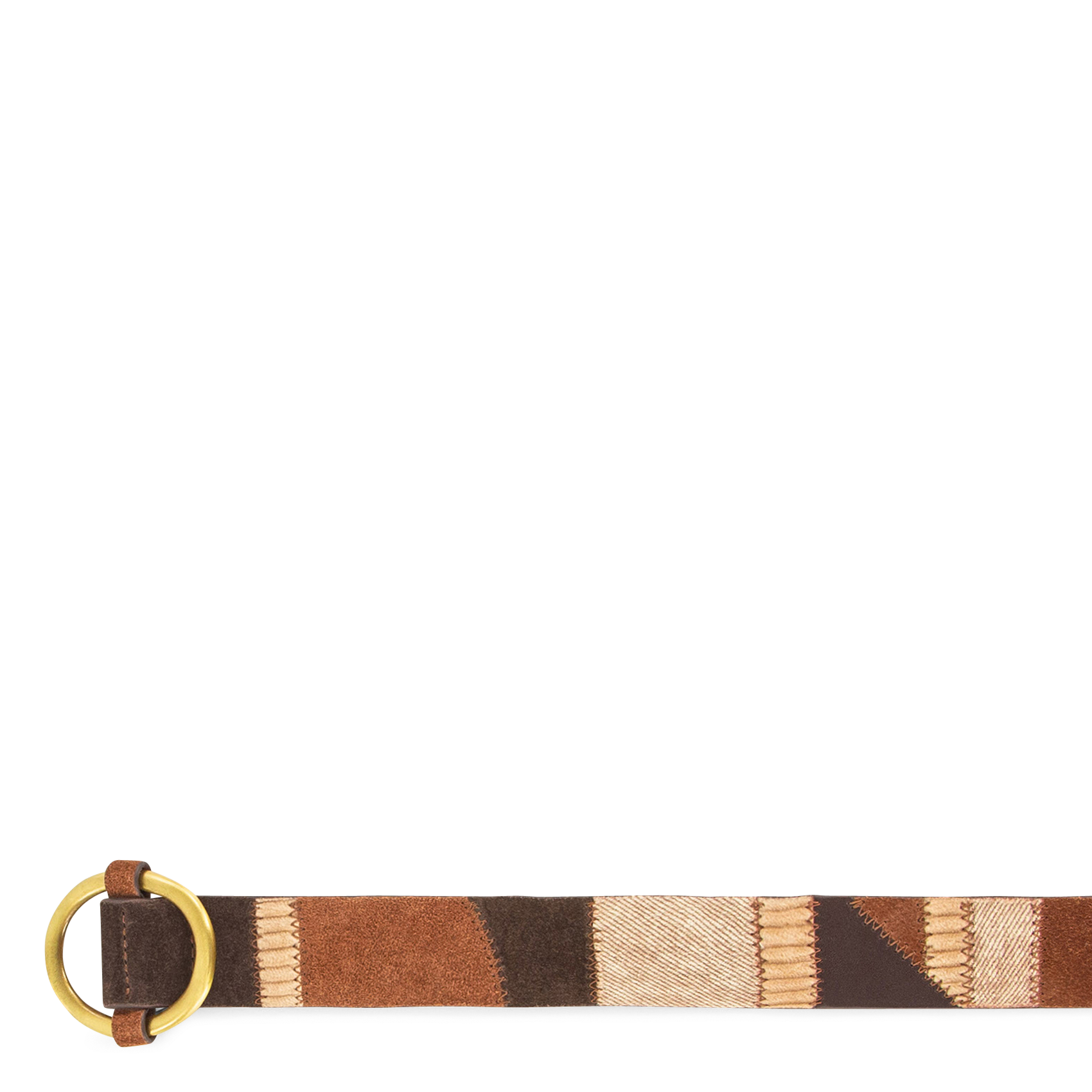 Ceinture en cuir patchwork anota SESSUN Marron