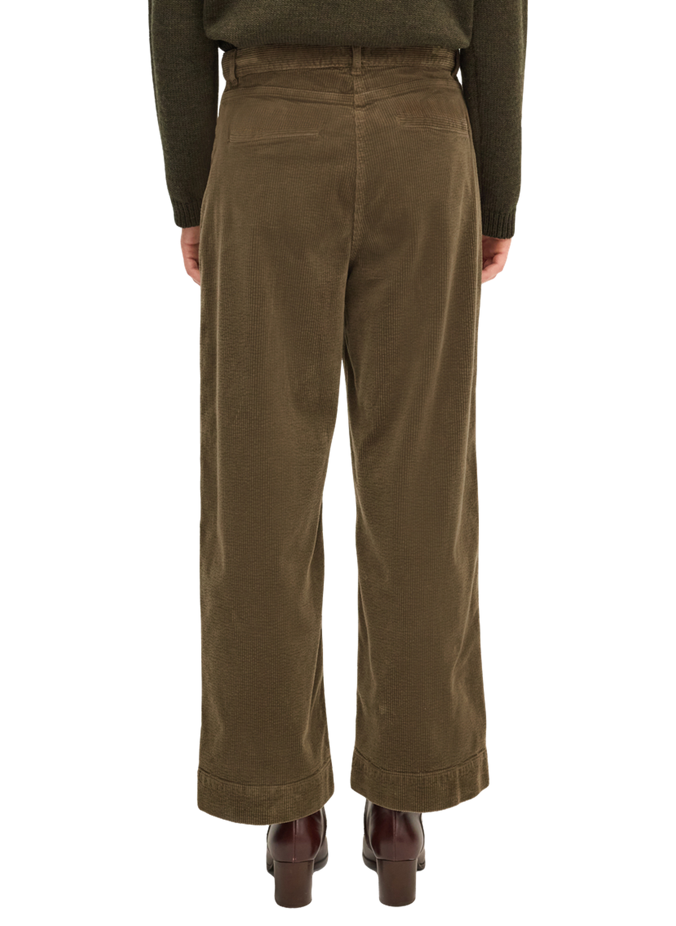 Pantalon large en velours - charlene PABLO Vert