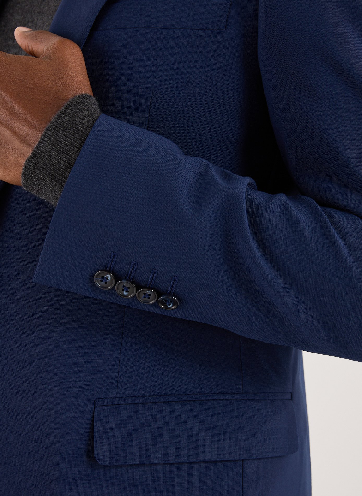 Solid wool blend blazer AU PRINTEMPS PARIS Blue