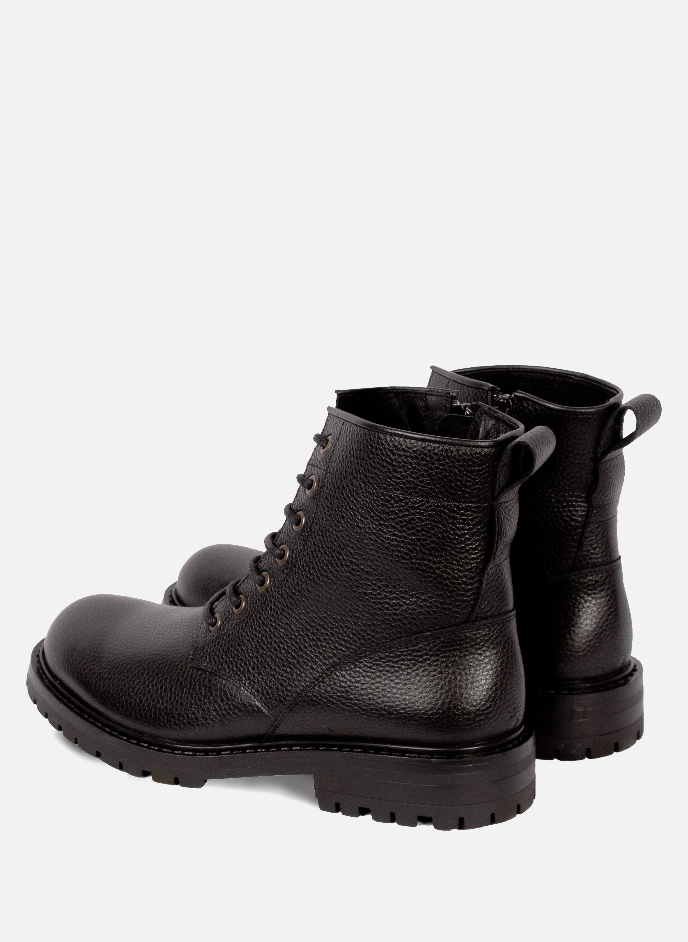 Ranger boots crantées cuir grainé JULES & JENN Noir